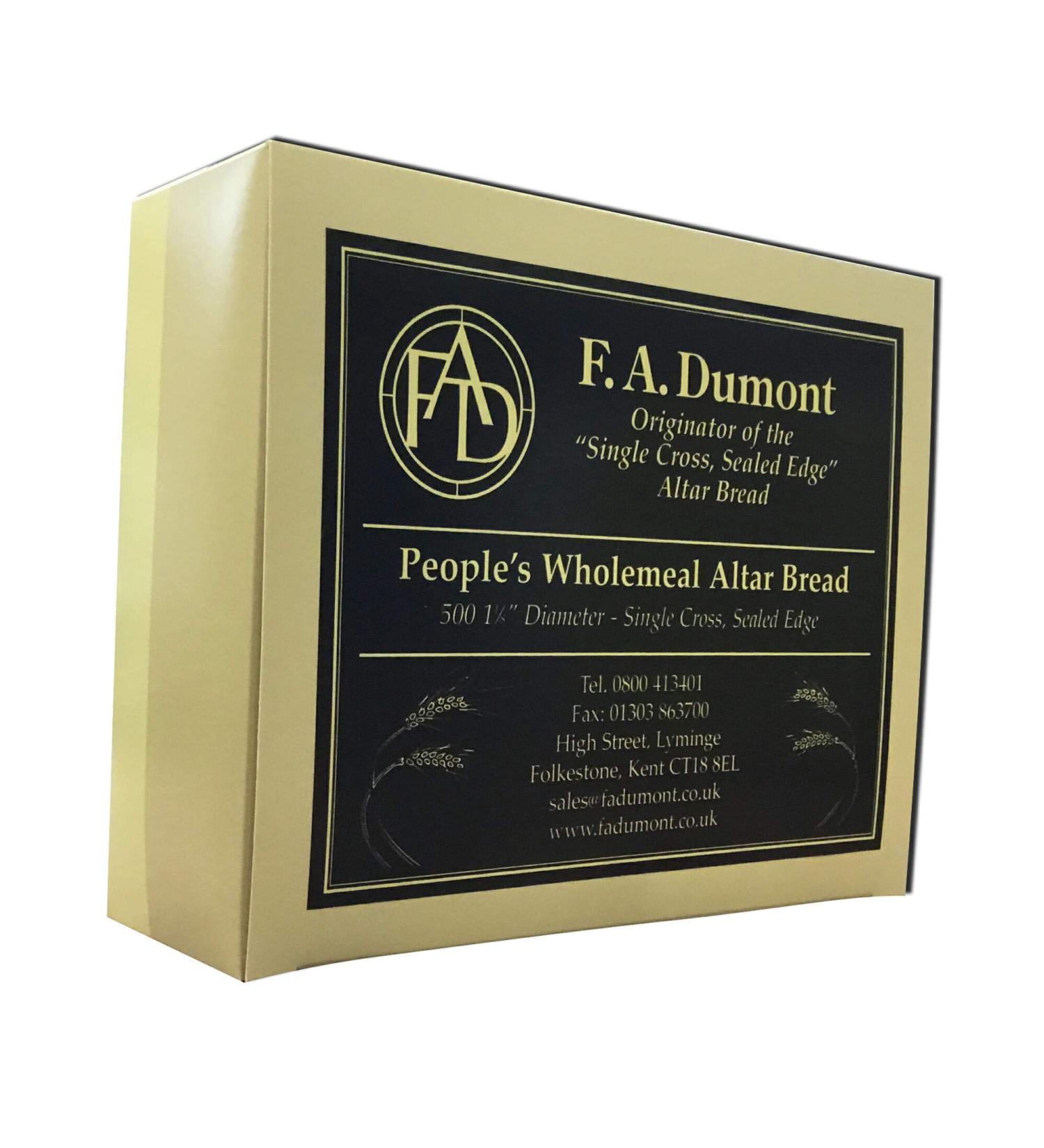F.A. Dumont Altar Bread -1 1/8" Wholemeal - 500/Box - Buy Online on SooperMarket.com