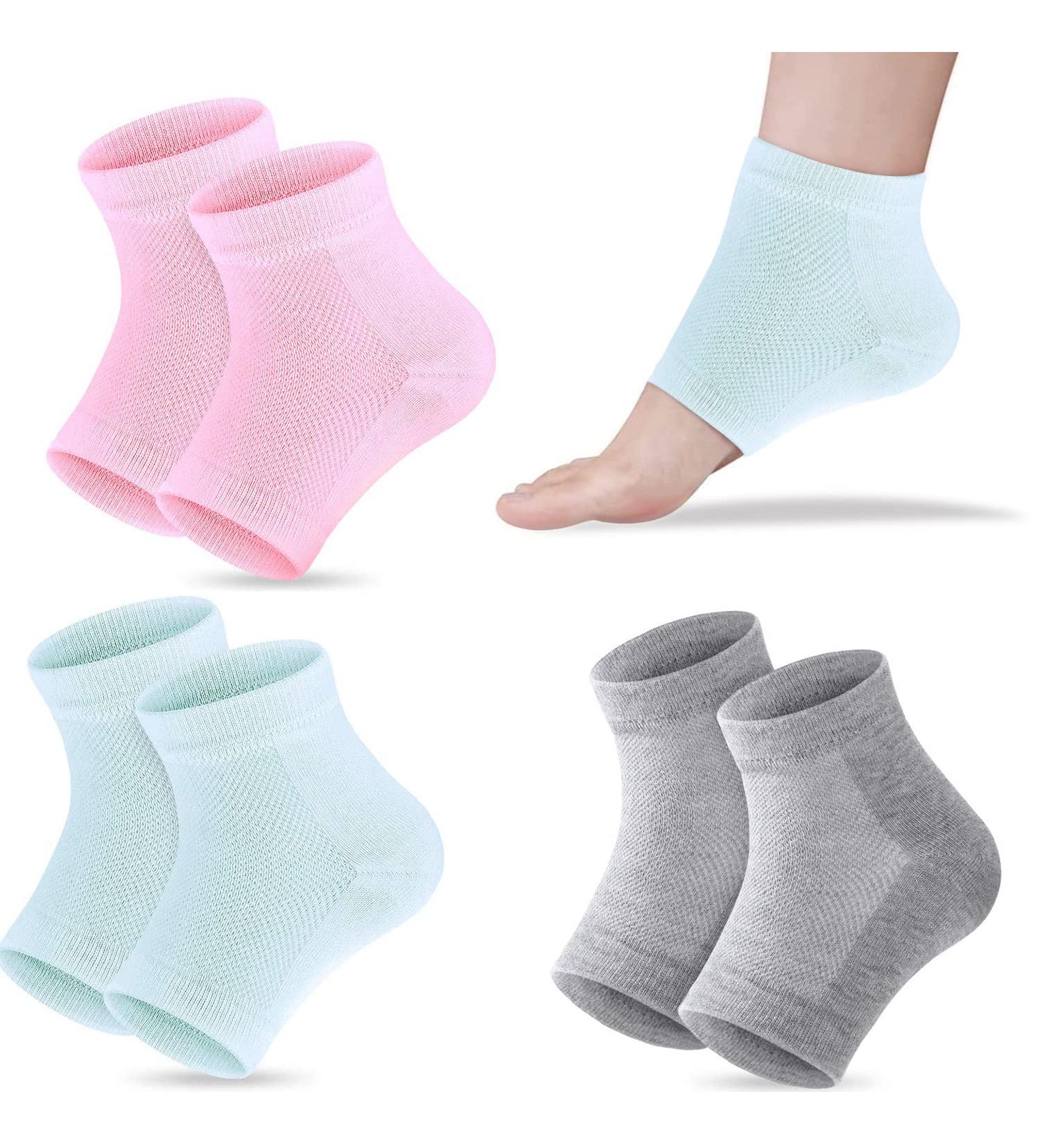 Buy 3 Pairs Moisturizing Gel Heel Socks | Soft Open Toe Socks for Dry Skin Care | International Shipping Available - Buy Online on SooperMarket.com