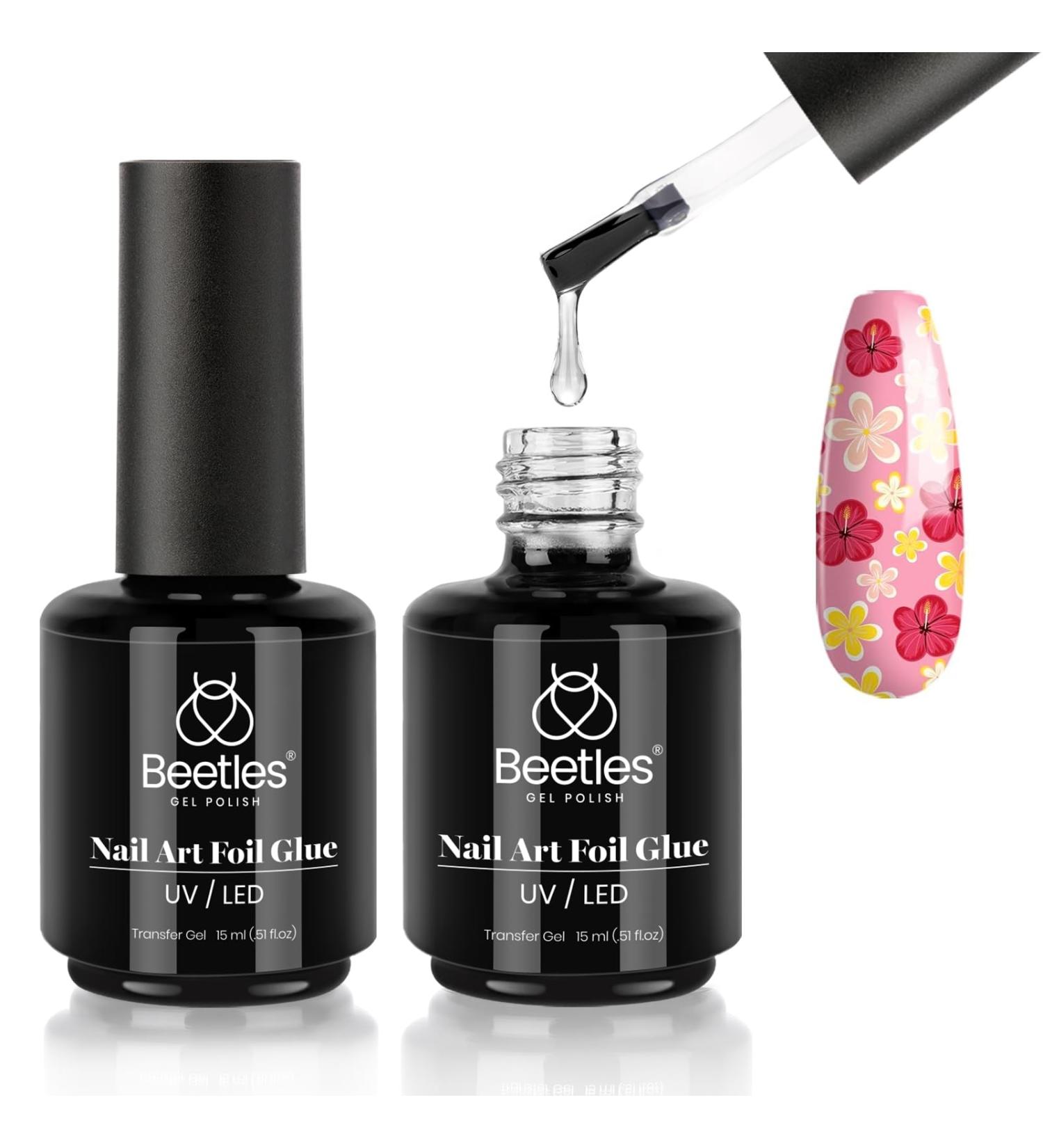 Beetles Nail Art Foil Glue Gel - 15ML 2 Bottles | Perfect for Foil Stickers & DIY Manicure - LED Lamp Required - Buy Online on SooperMarket.com