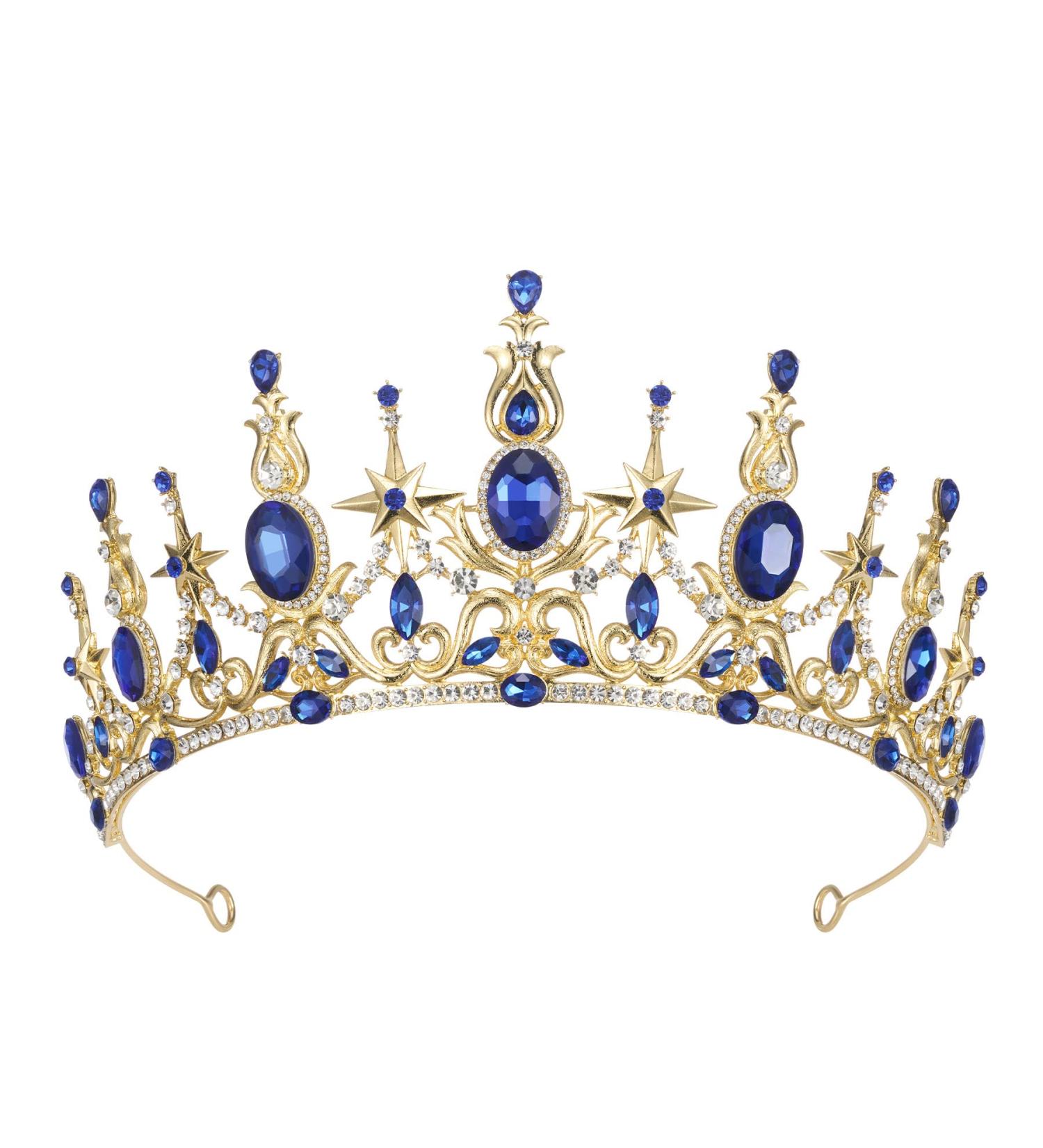 Sweetv Crystal Queen Crown Tiara for Wedding, Birthday, Prom - Shining Star - Buy Online on SooperMarket.com