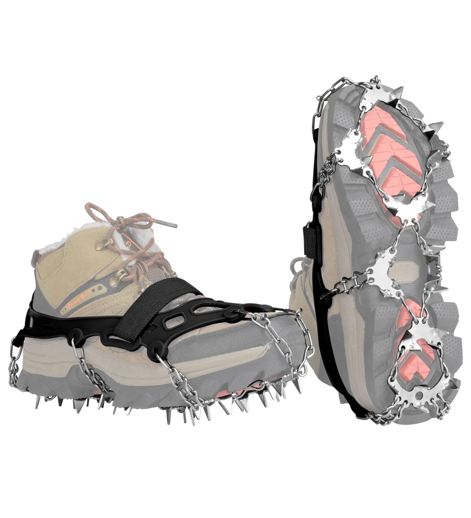 Bluever Ice Klampen Crampons - 32 Stainless Steel Spikes for Mountain Shoes | Ideal for Hiking Trekking Climbing & Winter Activities | XL Size Available - Buy Online on SooperMarket.com