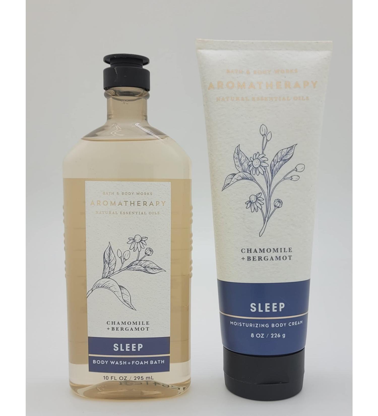 Bath & Body Works Aromatherapy: SLEEP Chamomile + Bergamot Body Wash & Foam Bath + Body Cream Bundle - 2 pc Full Size - Buy Online on SooperMarket.com