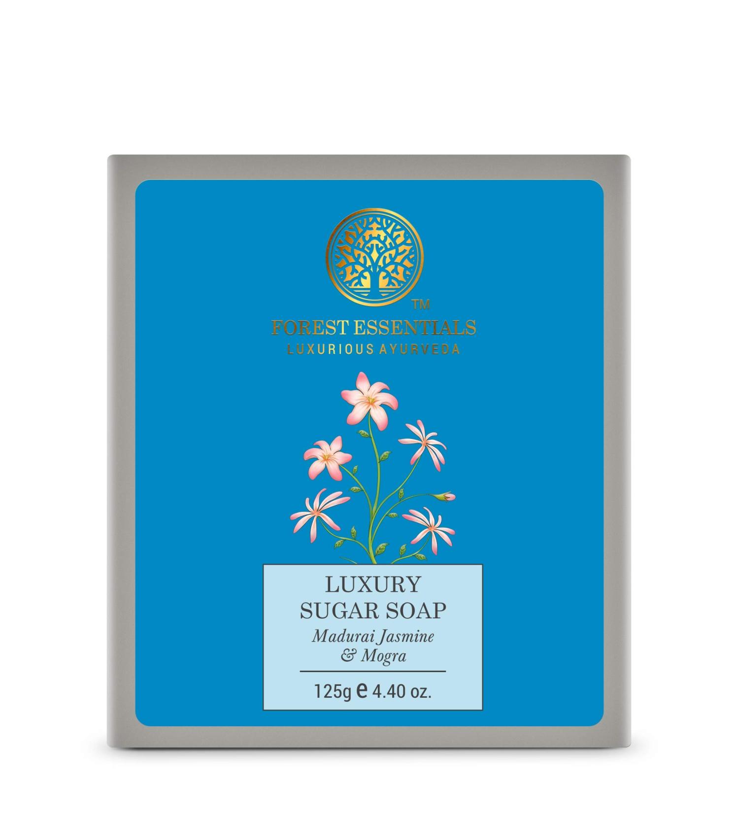 Buy Forest Essentials Luxury Sugar Soap - Madurai Jasmine & Mogra 125g | International Shipping Available - Buy Online on SooperMarket.com