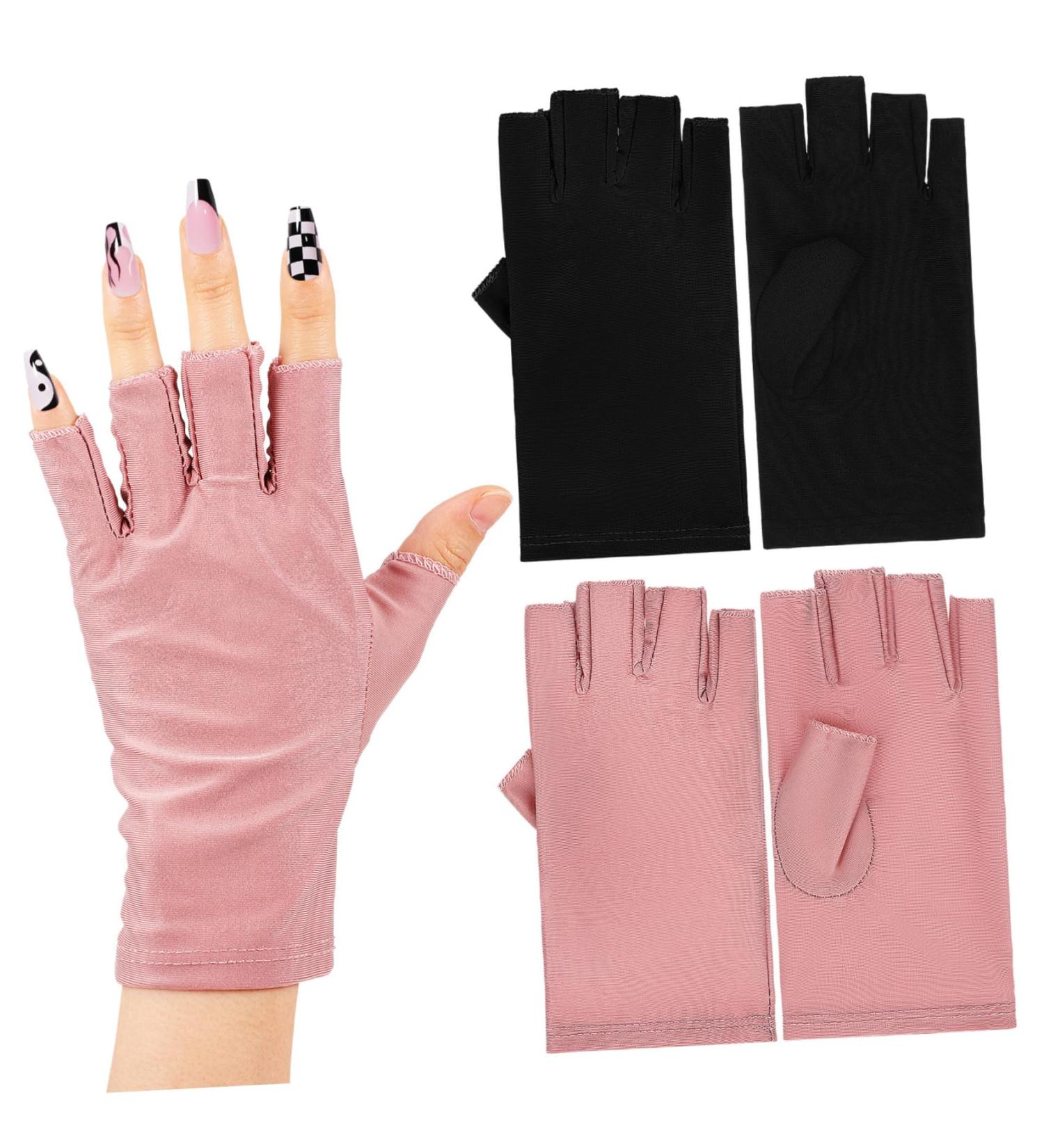 FOYTOKI 2 Pairs UV Gloves Gloves for Gel Nails Nail Gloves Fingerless Gloves Manicure Gloves Nail Art Accessory Nail Art Supplies Nail UV Rays Gloves - Buy Online on SooperMarket.com
