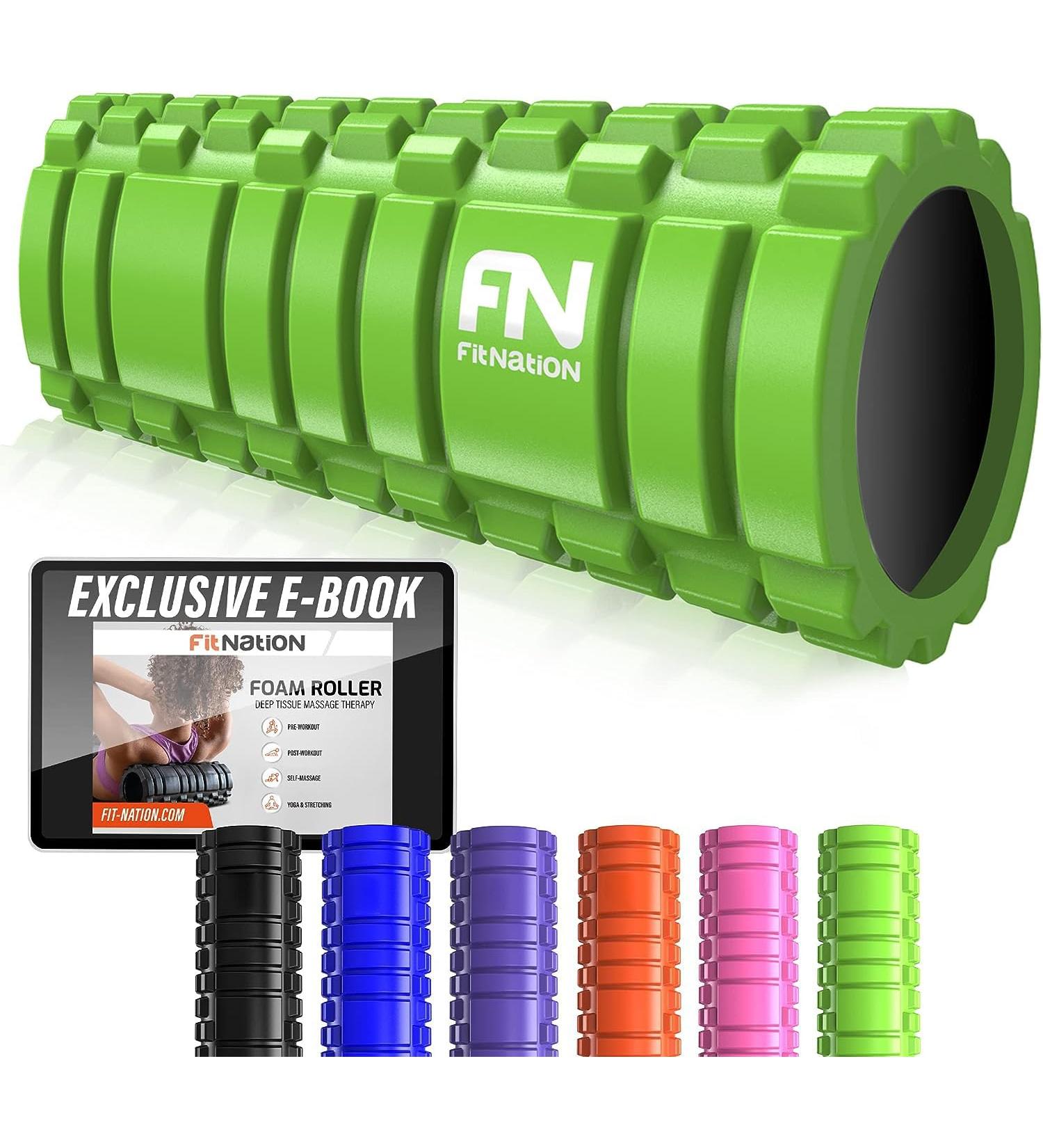Fit Nation Fascia Roll Set with E-Book & Video Course | Massage Scooter for Backs Legs & Arms | Yoga & Fitness Fascia Roll (33x13 cm) - Buy Online on SooperMarket.com