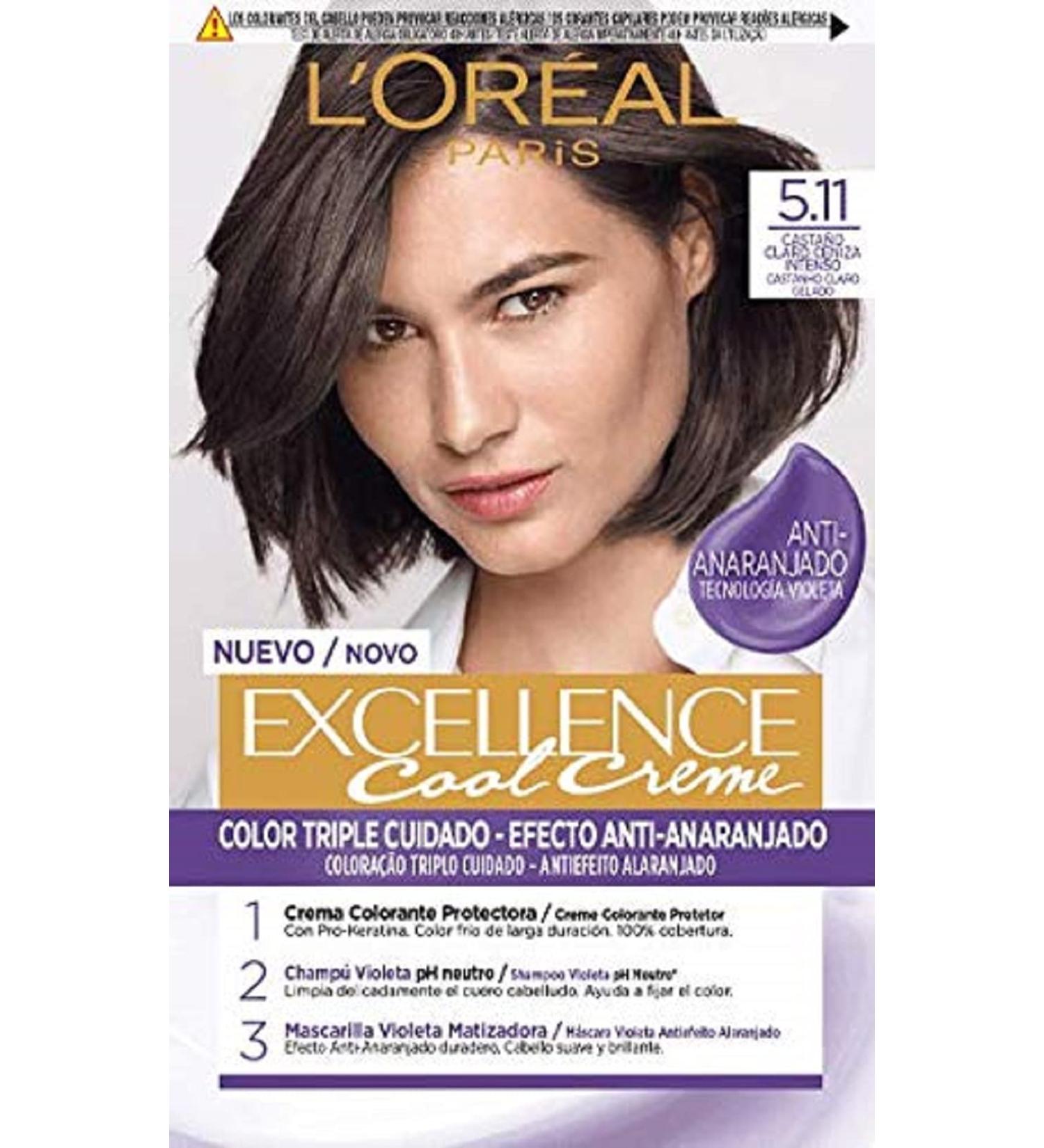 L'Or al Paris Excellence Cool Creme Ink Permanent Hair Color 5.11 Light Ash Brown - 1 Pack International Shipping Available - Buy Online on SooperMarket.com