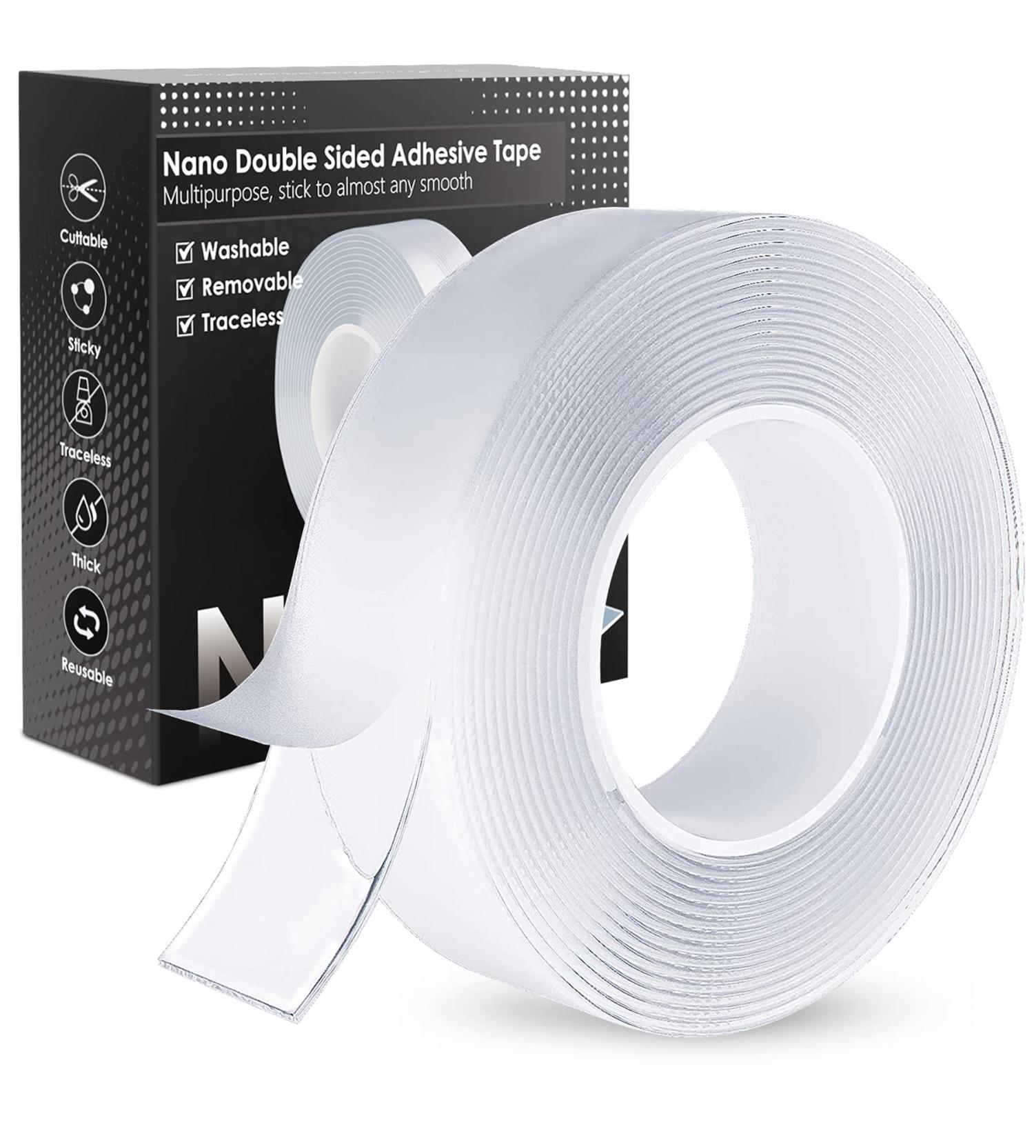 Nano Double Sided Poster tape Heavy Duty Multipurpose  Hanging Adhesive strips Strong Sticky Mounting tape Picture Gel tape (Transparent  9.84FT) 9.84FT Transparent - Buy Online on SooperMarket.com