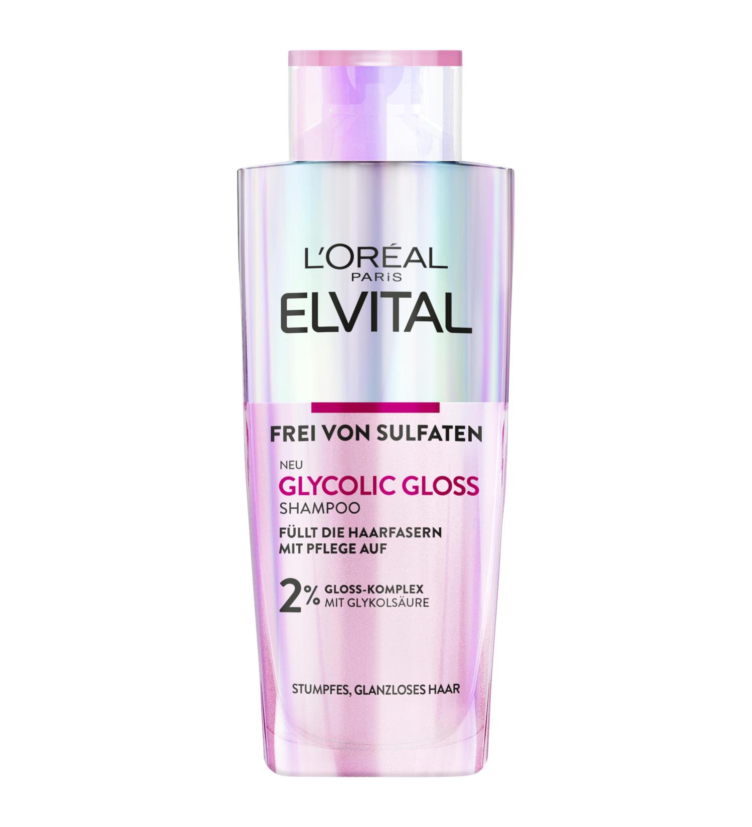L'Or al Paris Elvital Glycolic Gloss Shampoo 200ml - Revitalize Dull Hair with Glycolic Acid for Smooth & Shiny Results - Buy Online on SooperMarket.com