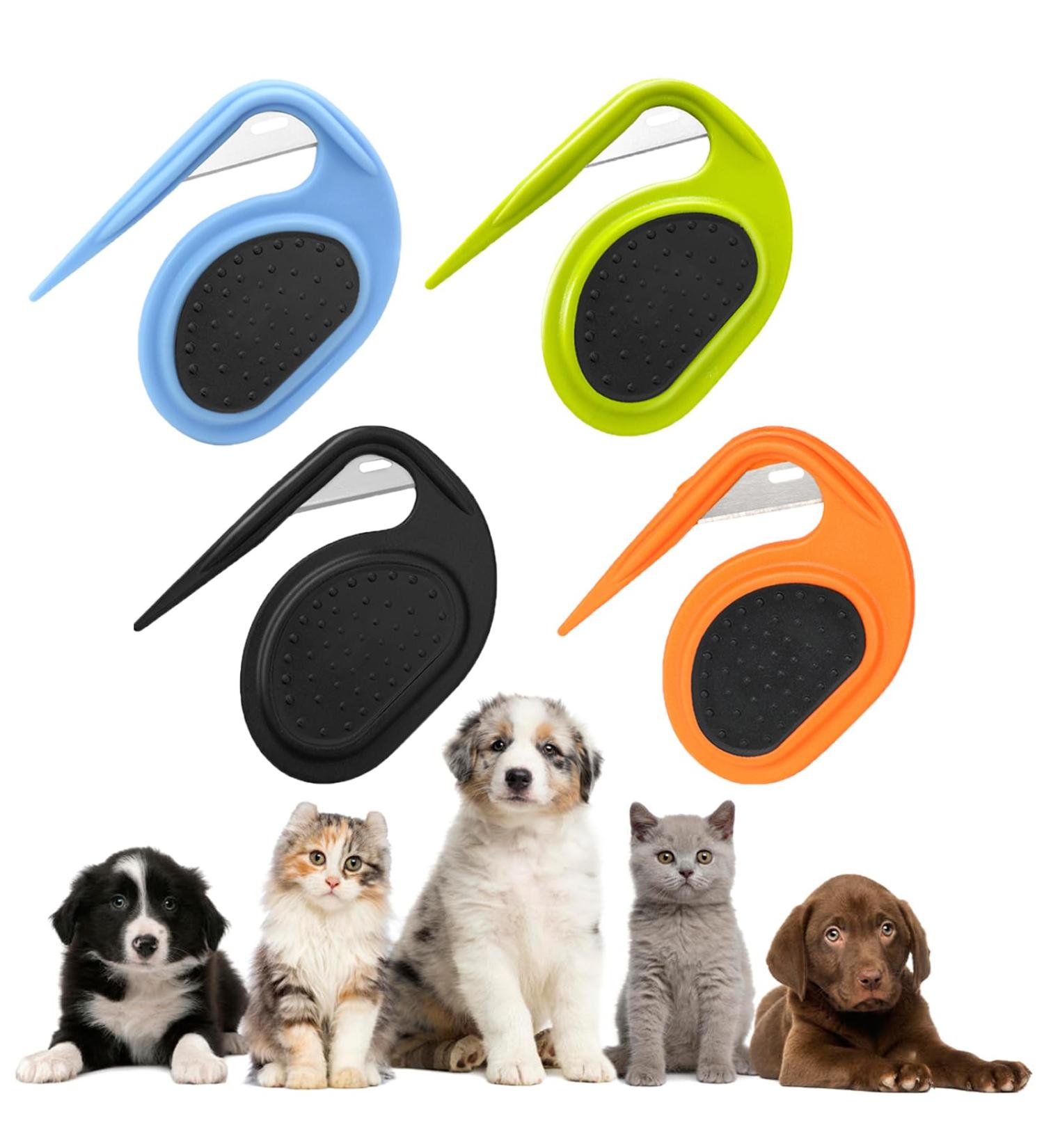Nursing Knife for Long-Haired Pets | De-Filtering & Grooming Comb Set for Cats & Dogs - 4PC Hair Removal Brush - Buy Online on SooperMarket.com
