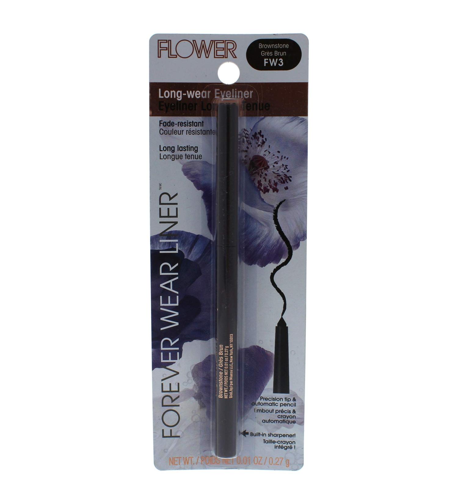Flower Beauty Forever Wear Long Wear Eyeliner Pencil - Long Lasting  Fade-Resistant  Smooth Application Retractable Eye Liner (Forever Brownstone) FW3 Brownstone