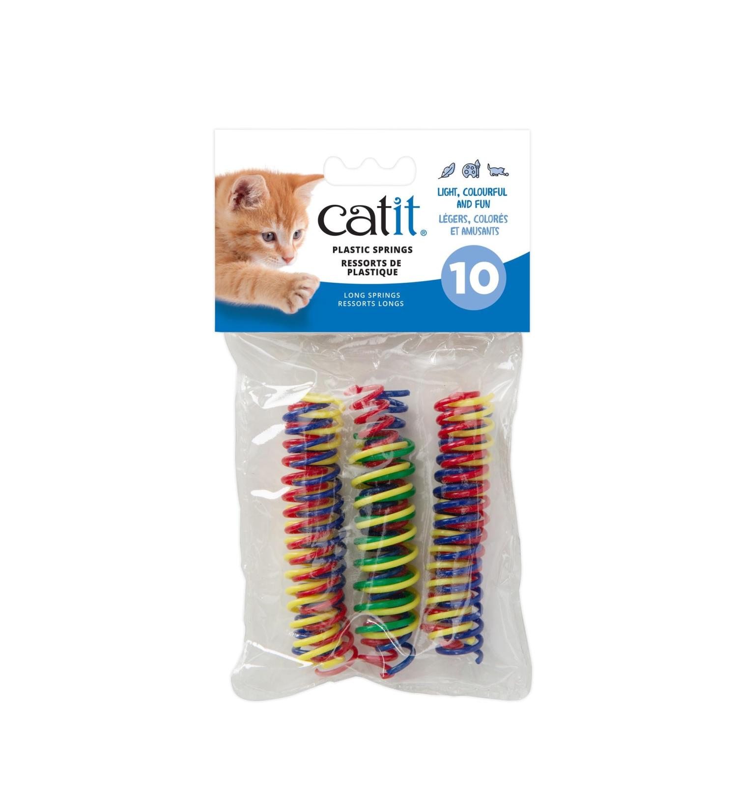 Catit Cat Toys Playground Plastic Springs Multi Colors 10 Count (Pack of 1) Cat Toys for Indoor Cats Cat Springs Cat Spring Toy Jouet Chat Jouets Pour Chat Cats Toys
