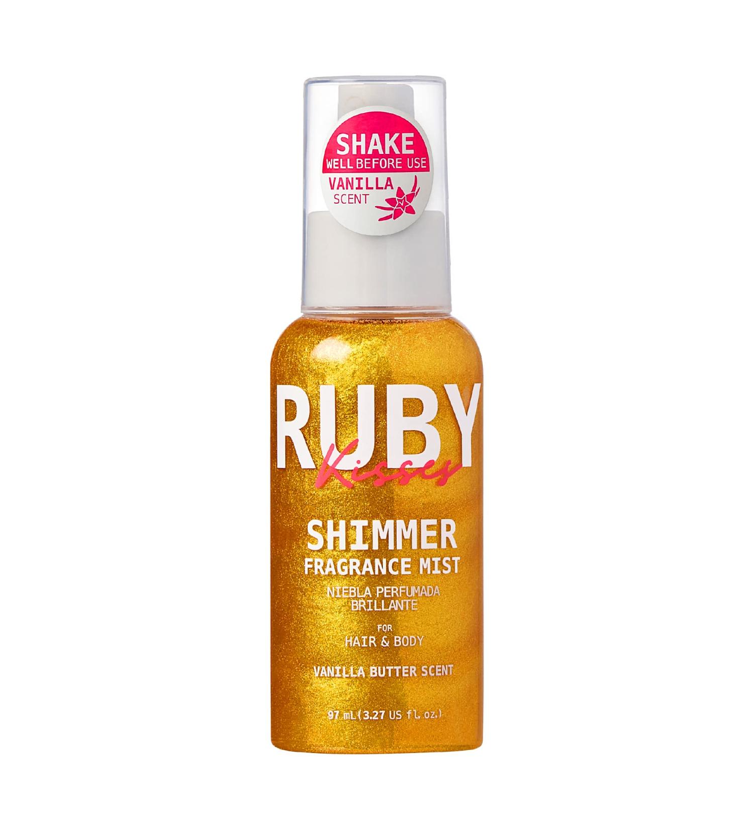 Ruby Kisses Shimmer Fragrance Body and Hair Mist Spray Vanilla Glitter Body Perfume Spray Skin Perfume Liquid Illuminator Highlighter for Skin (GOLD) - Buy Online on SooperMarket.com