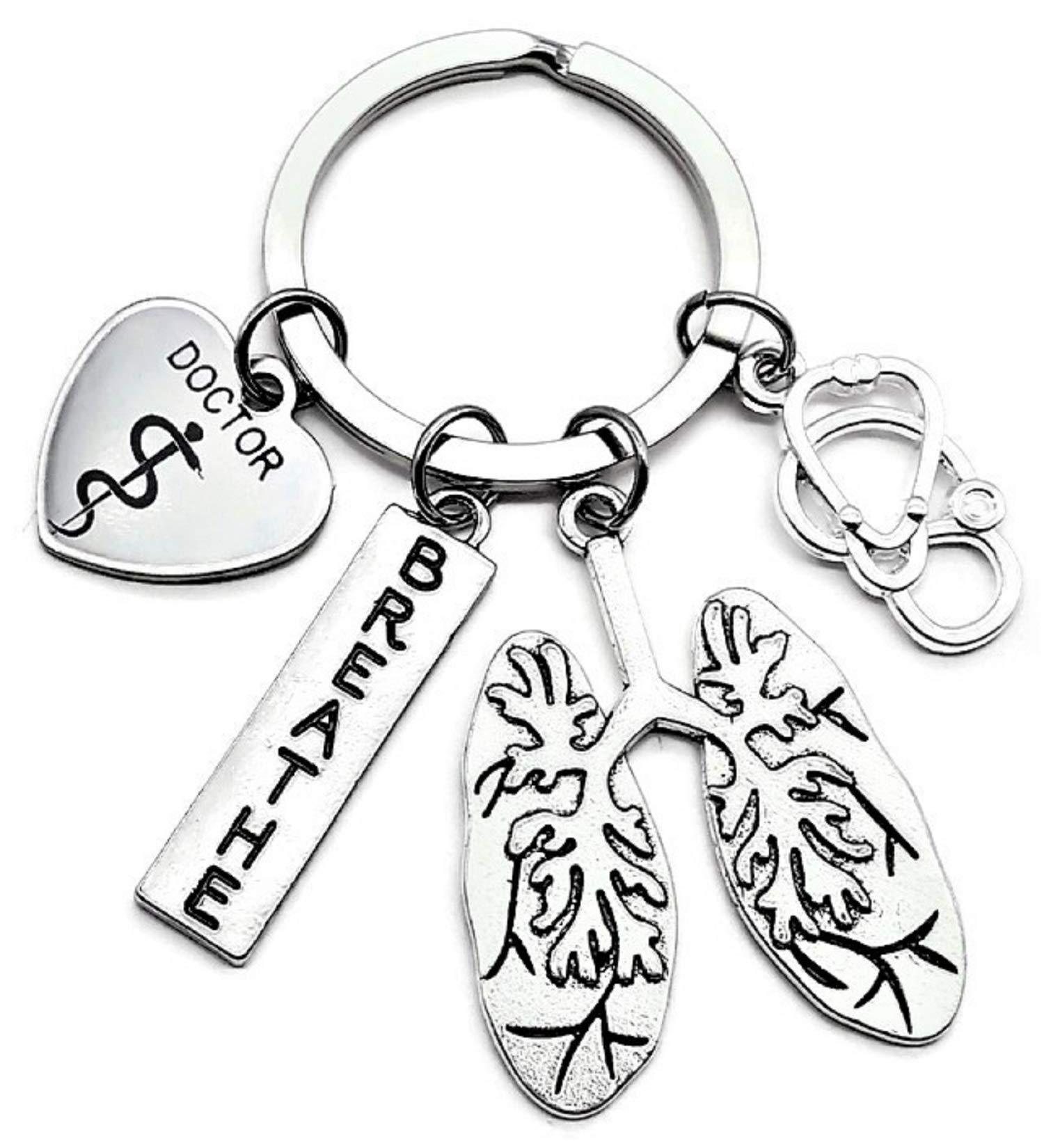 Lung Doctor Keychain | Perfect Gift for Pulmonary Specialists & Respiratory Therapists | Anatomical Lung Design | International Shipping Available - Buy Online on SooperMarket.com