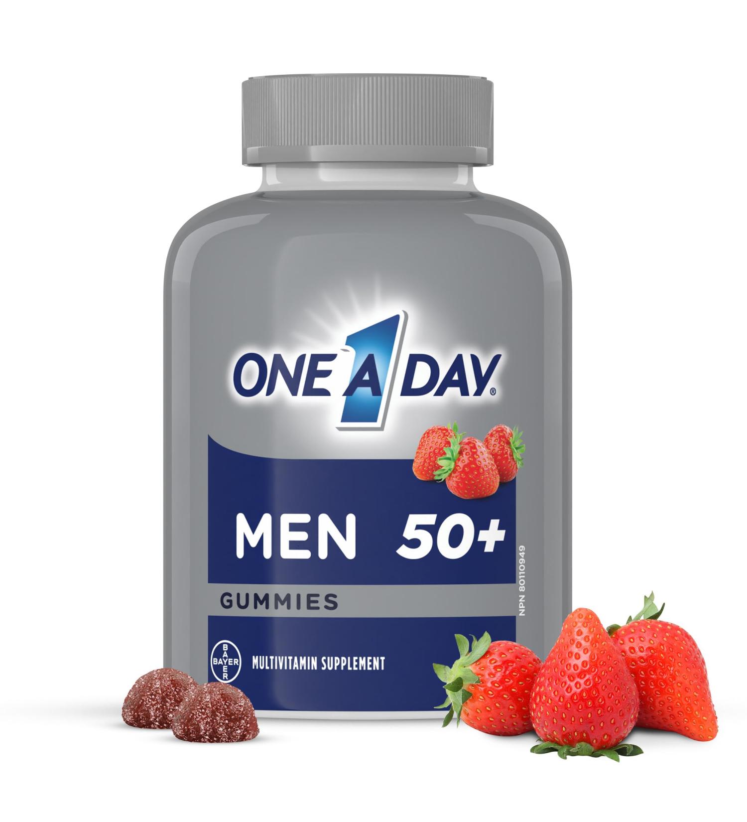 One A Day Men 50 Plus Multivitamin Gummies- Advanced Multivitamin Gummy with Brain Function & Immunity Support Formulated with Vitamins & Minerals for Men 50+ 130 Gummies - Buy Online on SooperMarket.com