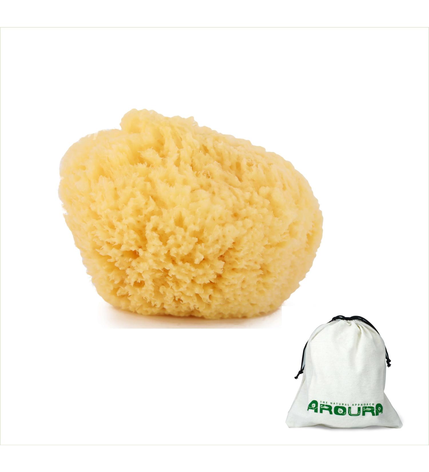AROURA Natural Sea Wool Sponge | Shower & Bath Sponge | Natural Loofah | Sea Sponge for Body Care | Sea Sponge for Facial Cleansing & Body Washing | Natural Sponge Size 3 (11-12 CM) - Buy Online on SooperMarket.com