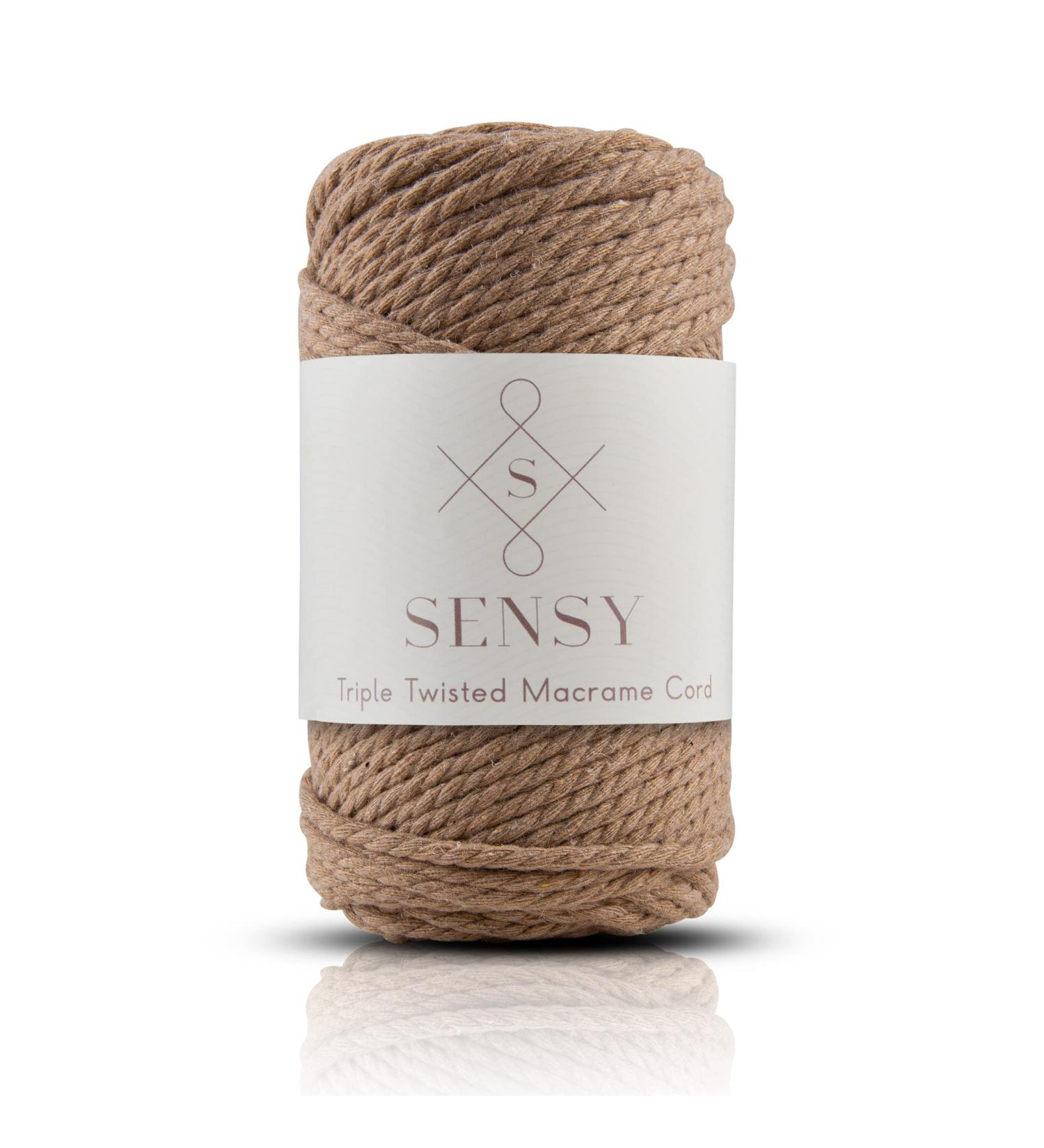 Sensy Premium Macrame Cord 3mm 100% Cotton - 245 Feet Twisted Macrame Rope - Latte Color - Ideal for Macrame Projects - Buy Online on SooperMarket.com