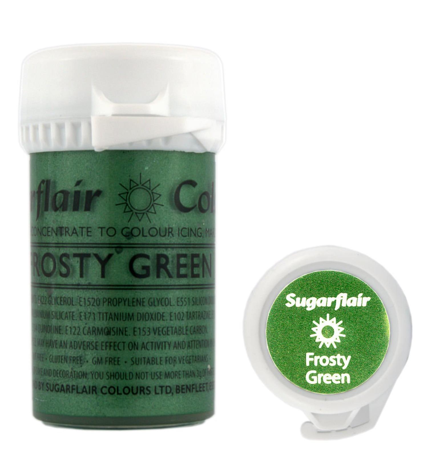 Sugarflair - Satin range - Frosty Green - Cake decoration concentrated liquid food colour paste