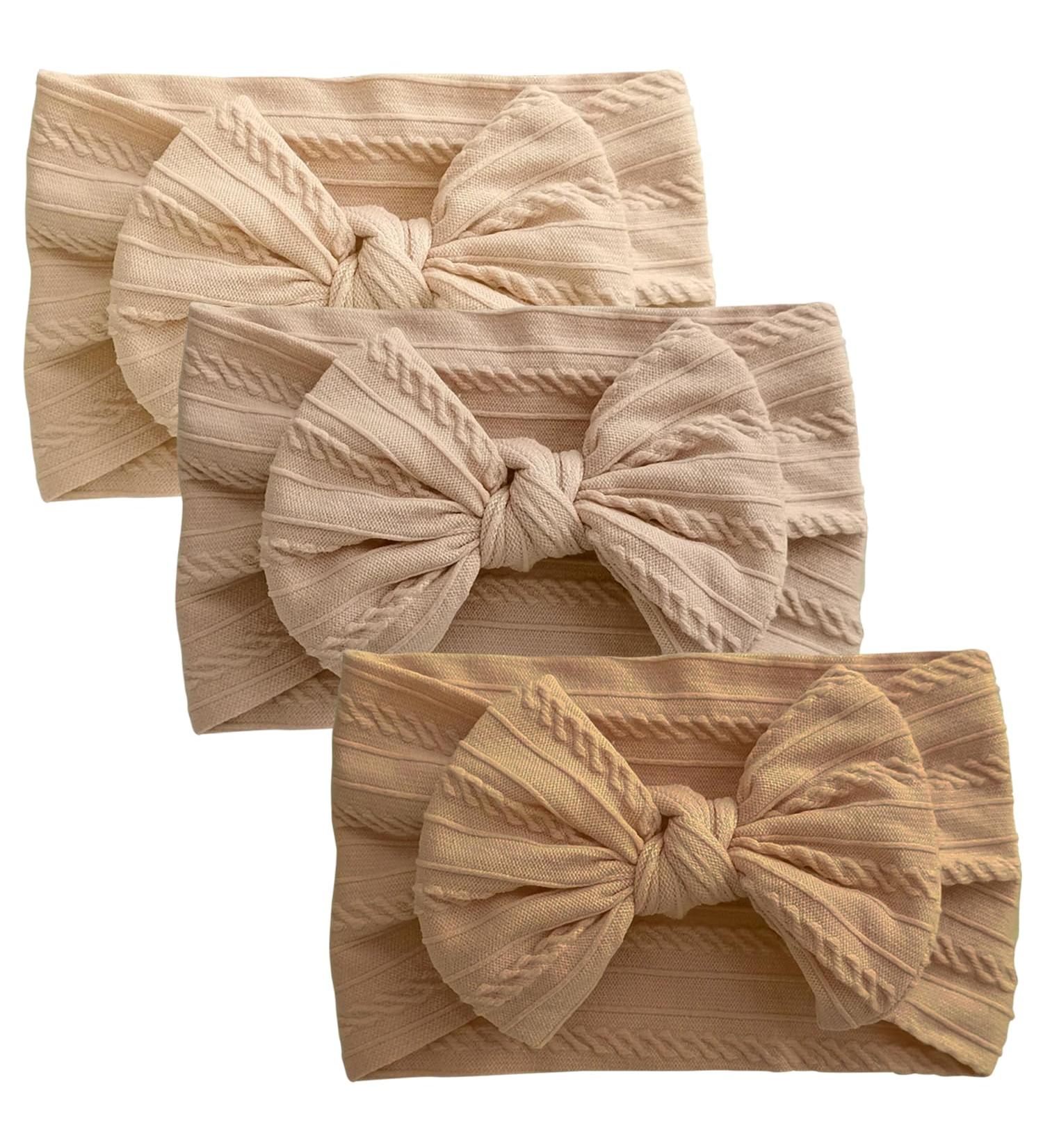 3-Pack Baby Turban Headbands for Newborns | Soft & Stretchy Toddler Hair Bands | Multicolored Headgear for Girls - Buy Online on SooperMarket.com