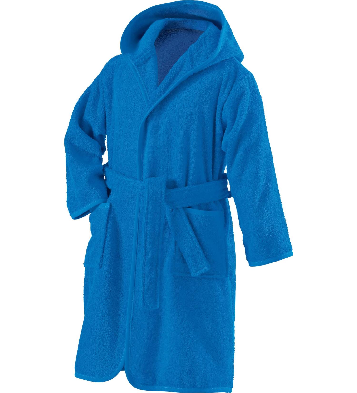 Erwin M ller Children's Bathrobe with hood Uni Frottier blue size 110/116 - soft fluffy strong sucking with a binding belt and bags 100% cotton (other colors sizes) bathrobe 110/116 blue