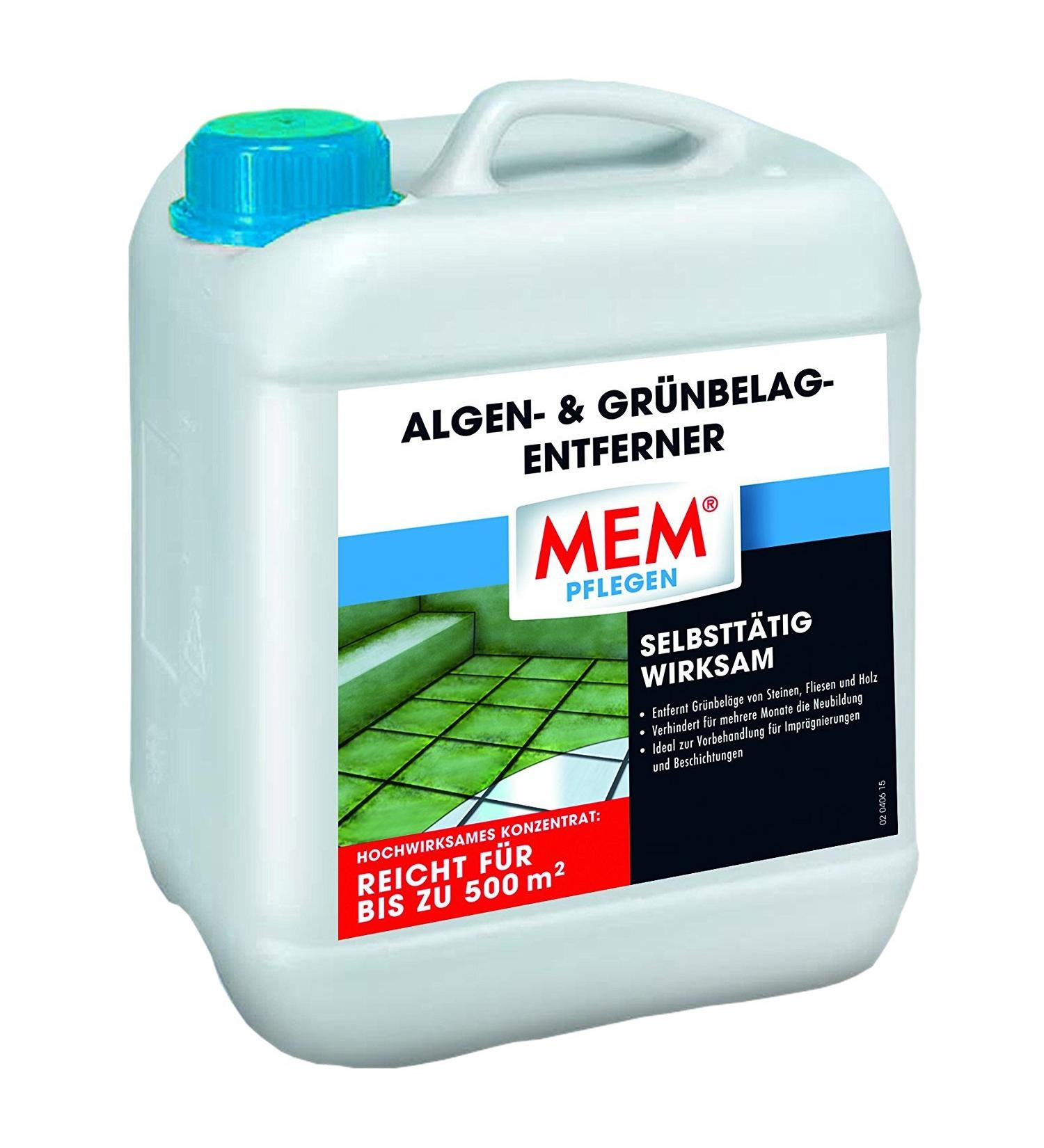 Mem algae and green top remover highly effective cleaning concentrate for various substrates simple application solvent-free 5 l colorless