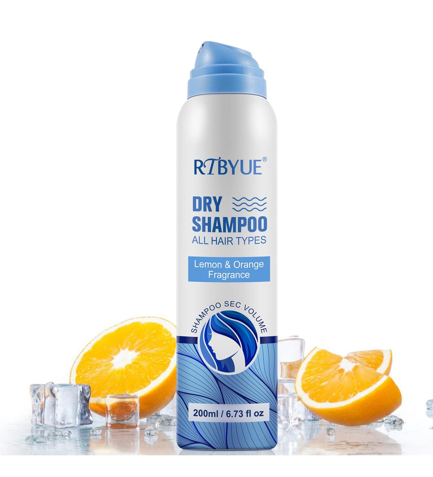 Waterless Dry Shampoo Powder Spray 6.73oz - Nourishing Lemon & Orange Scent - Instantly Absorbs Oil for All Hair Types - Travel Size Refreshing Dry Shampoo - Buy Online on SooperMarket.com