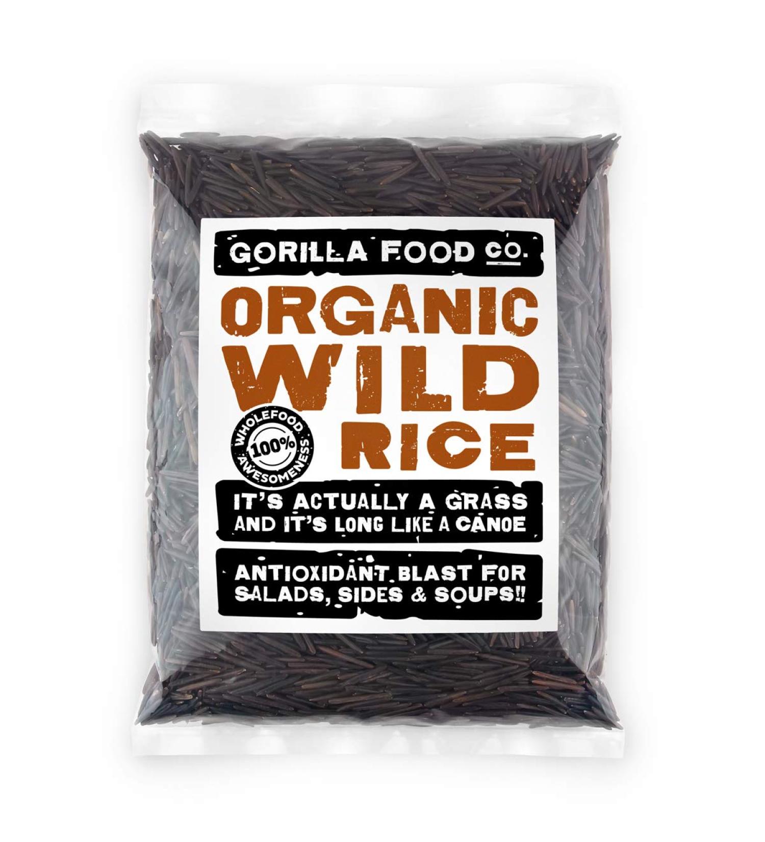 Organic Black Wild Rice - 200g by Gorilla Food Co. | Premium Quality - Buy Online on SooperMarket.com