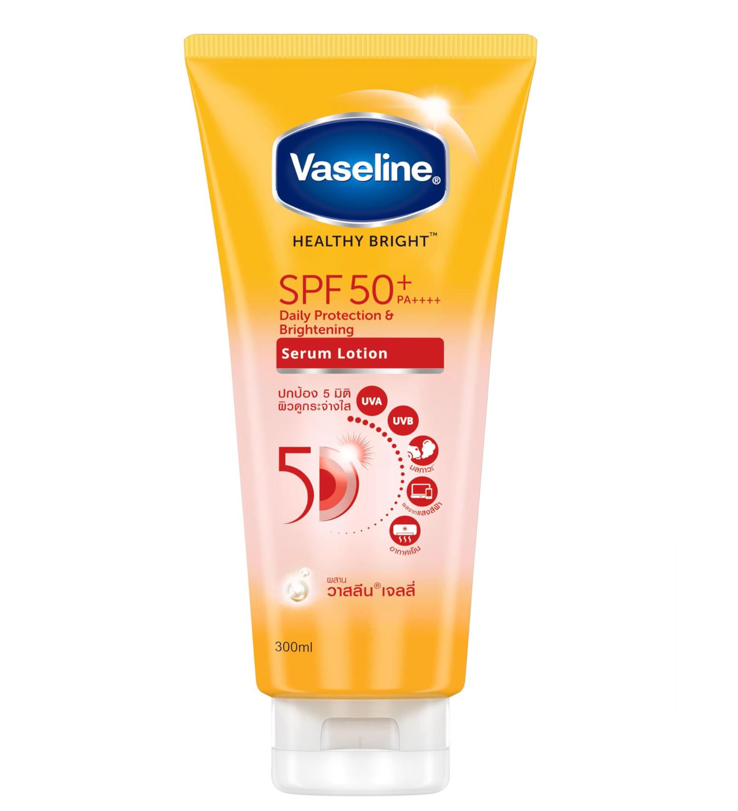 Vaseline Healthy Bright SPF50 + PA++++ Serum - Daily Protection & Brightening 300ml (10.14 Fl Oz) | International Shipping Available - Buy Online on SooperMarket.com