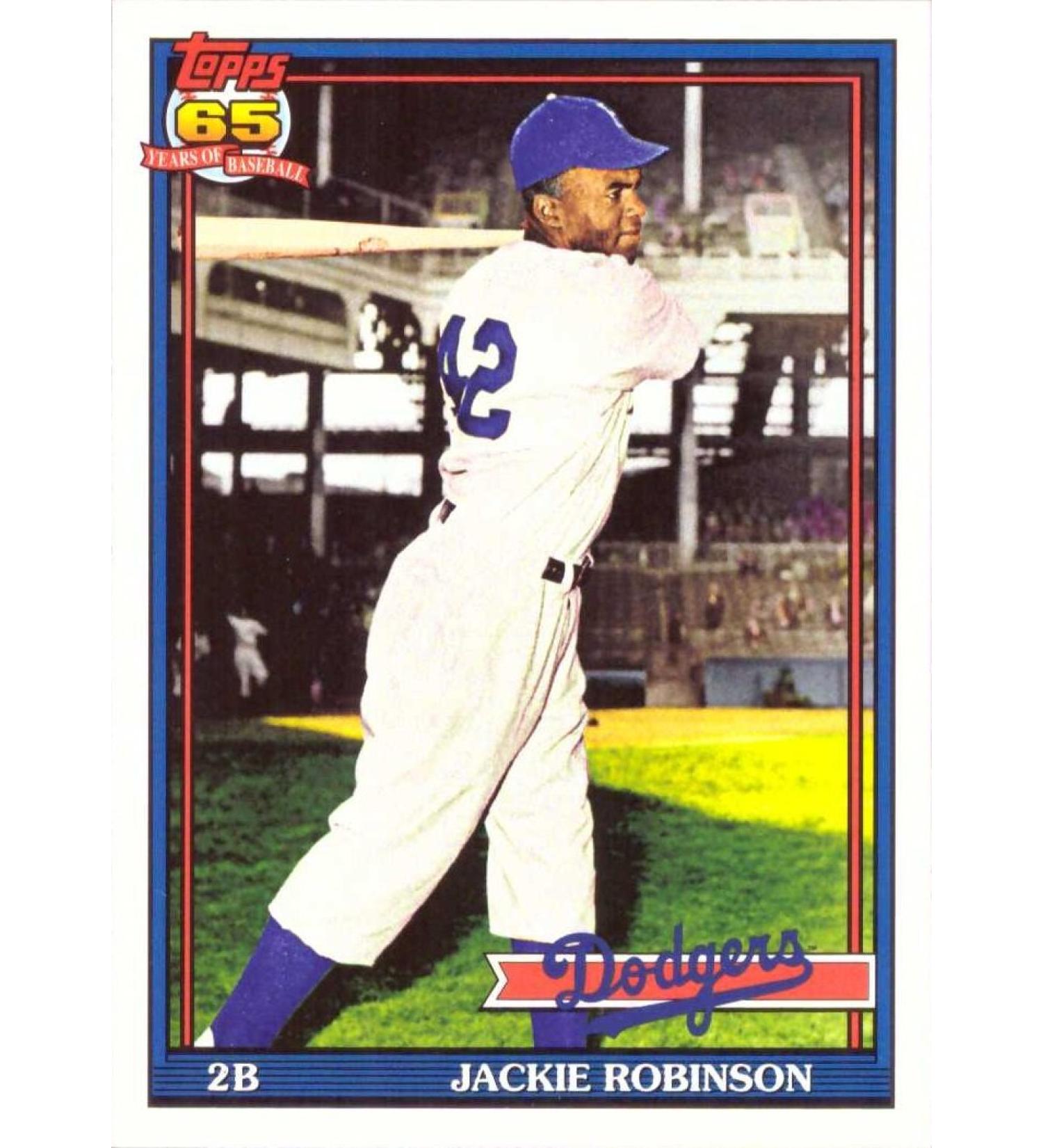 Jackie Robinson 2016 Topps Archives Mint Card #201 Picturing This Brooklyn Dodgers Star in His White Jersey