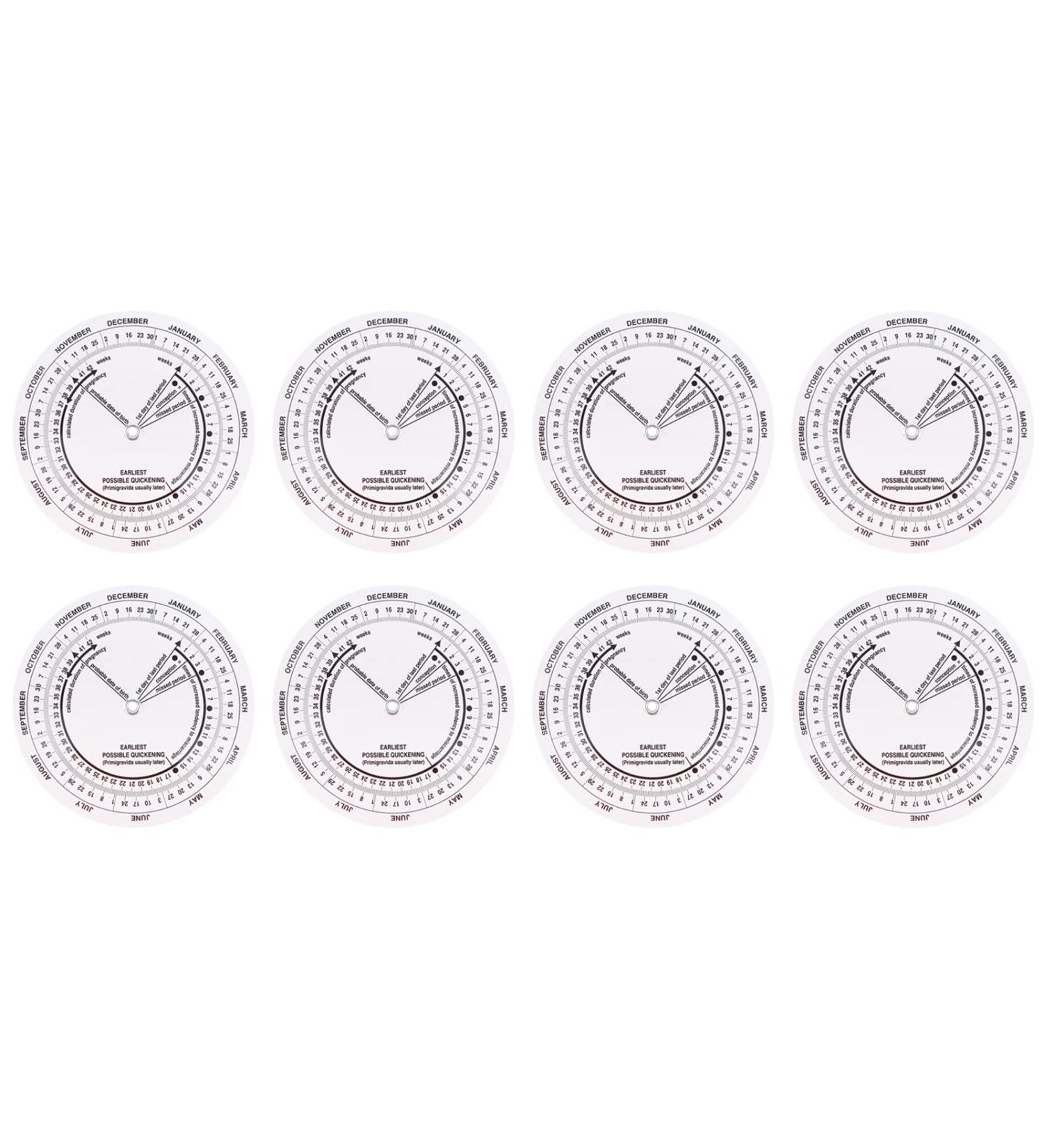 Pregnancy Wheel Due Date Calculator - OB-GYN, Midwives, Nurses, Patients & Doctors - 8 pack - Buy Online on SooperMarket.com