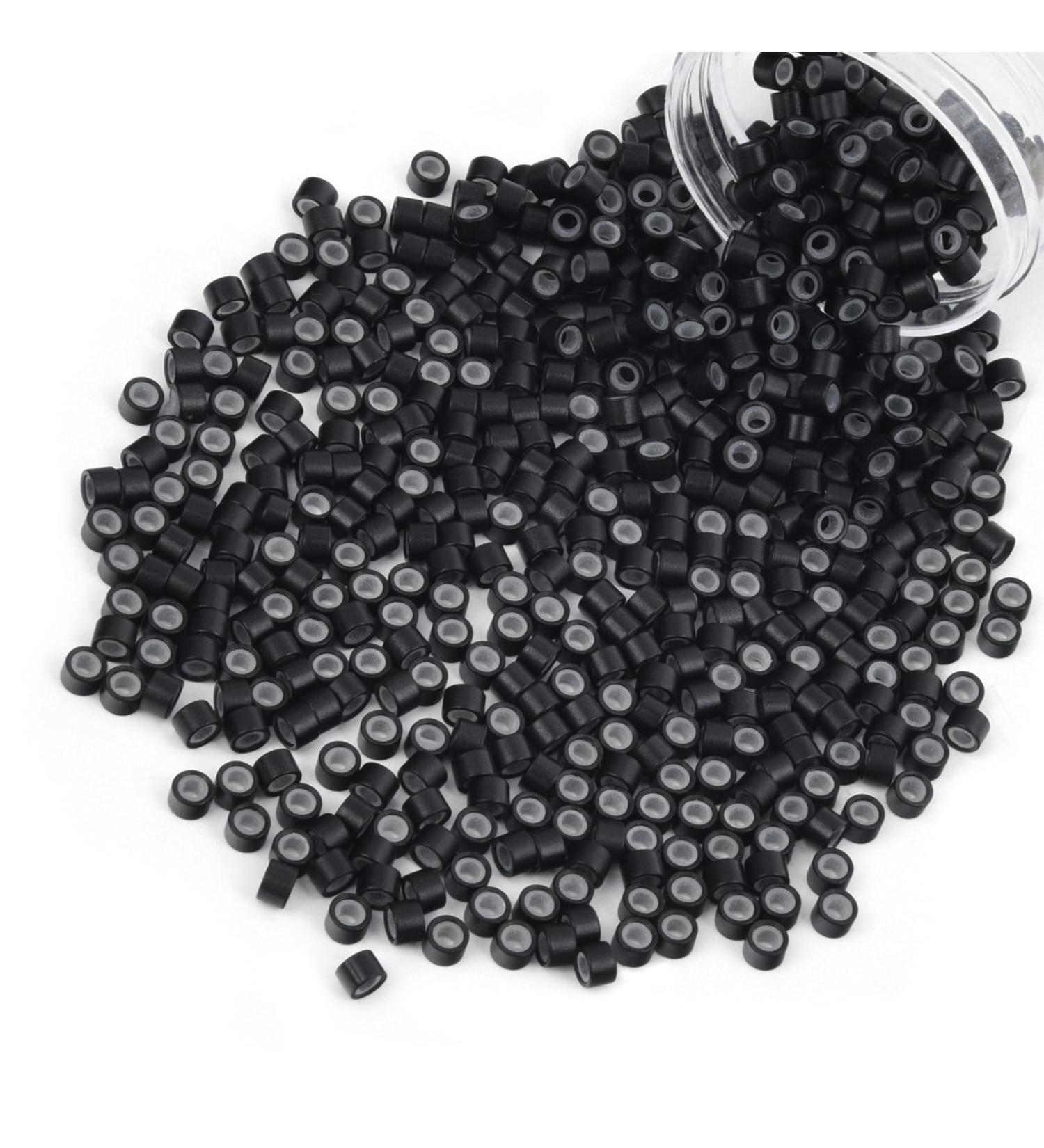 Vlasy 600 Pcs Silicone Micro Rings for I Tip Hair Extensions 4mm Micro Nano Beads Micro Links Hair Beads (Black) Micro-4mm-600Pcs Black - Buy Online on SooperMarket.com