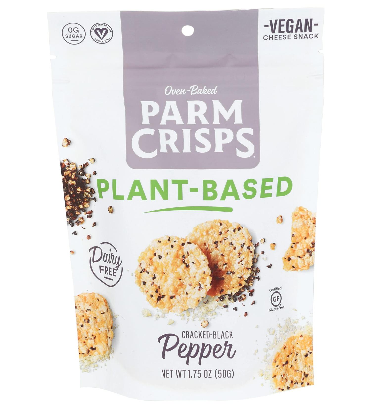 Buy PARMCRISPS Plant Based Cracked Black Pepper Crisps - 1.75 OZ | Healthy Snack Alternative - Buy Online on SooperMarket.com