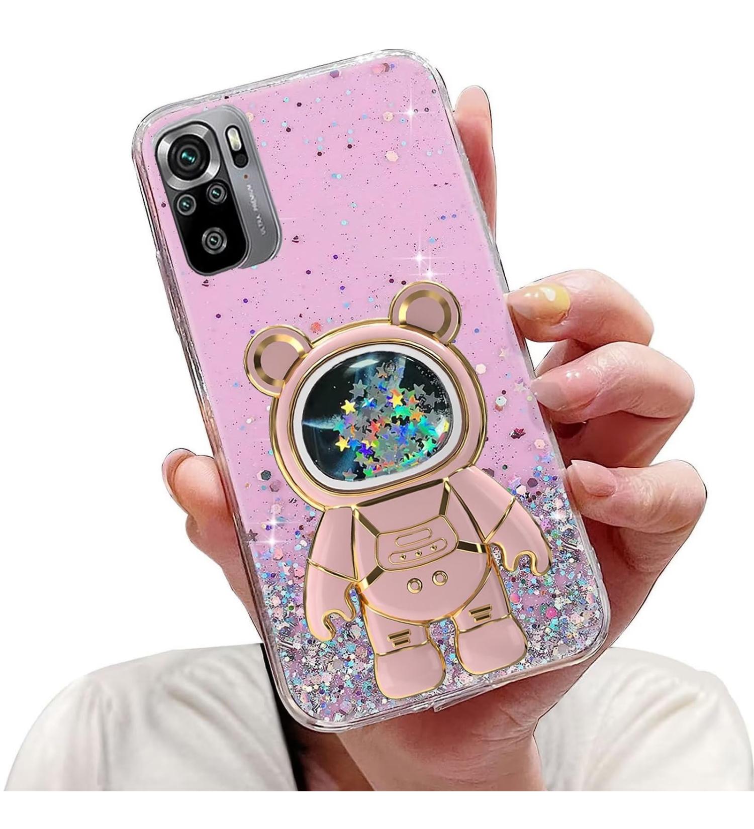 Buy Tivenfezk Nadoli Glitter Astronaut Stand Case for Xiaomi Redmi Note 10 Pro - Soft Silicone Transparent Cover - Buy Online on SooperMarket.com
