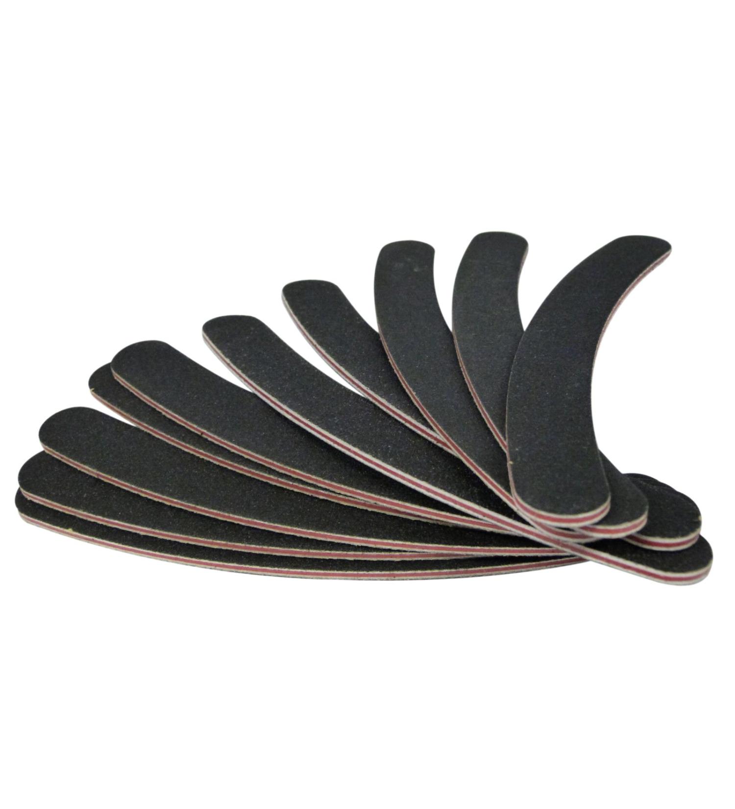 MRNHA 10 Double Sided 100/180 Grit/Bana Na Curved Nail Files UK Emery Board