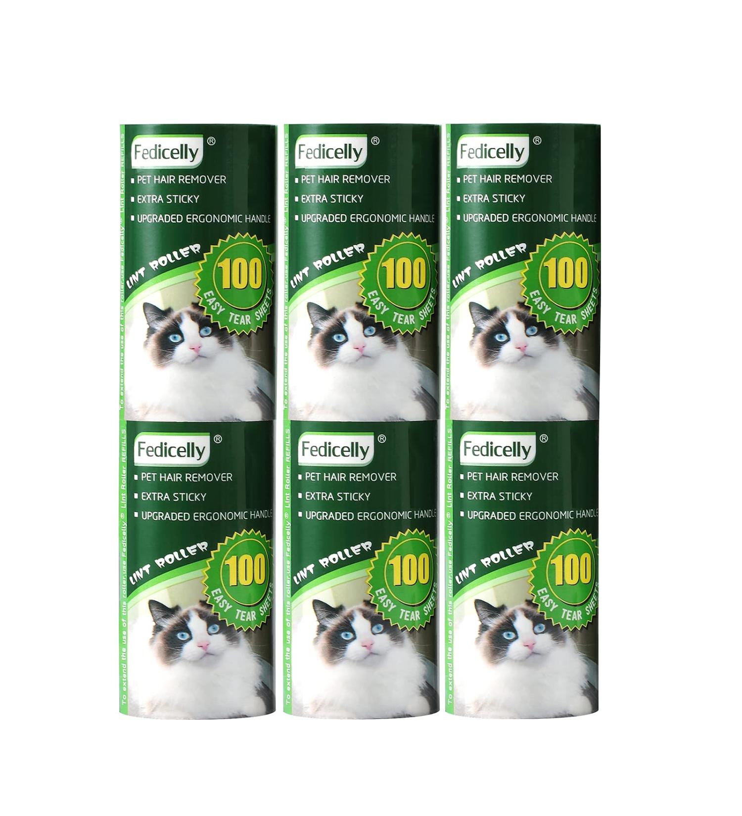 Fedicelly Pet Hair Lint Roller Refills Mega Value Set - 600 Sheets for Cat and Dog Hair Removal (Pack of 6) - Buy Online on SooperMarket.com