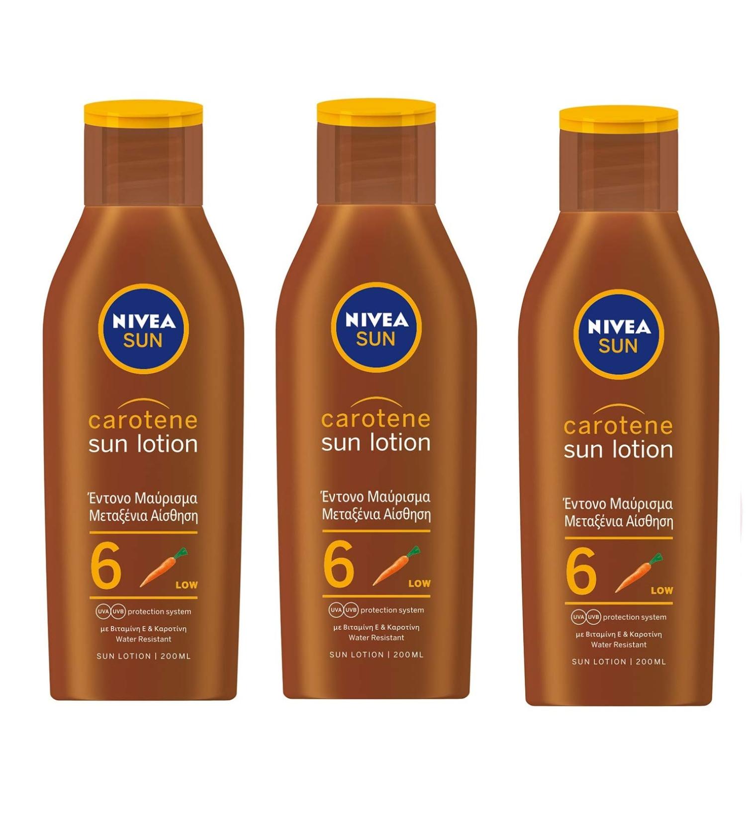 Nivea Sun Carotene Lotion Intense tan SPF 6 (3 x 200ml)