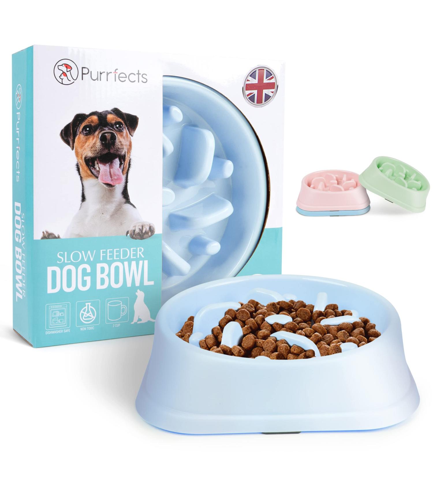 Purrfects Slow Feeder Dog Bowl (Sky Blue) - Anti Choke and Bloat - Dog Slow Feeder for Slower Feeding - Buy Online on SooperMarket.com