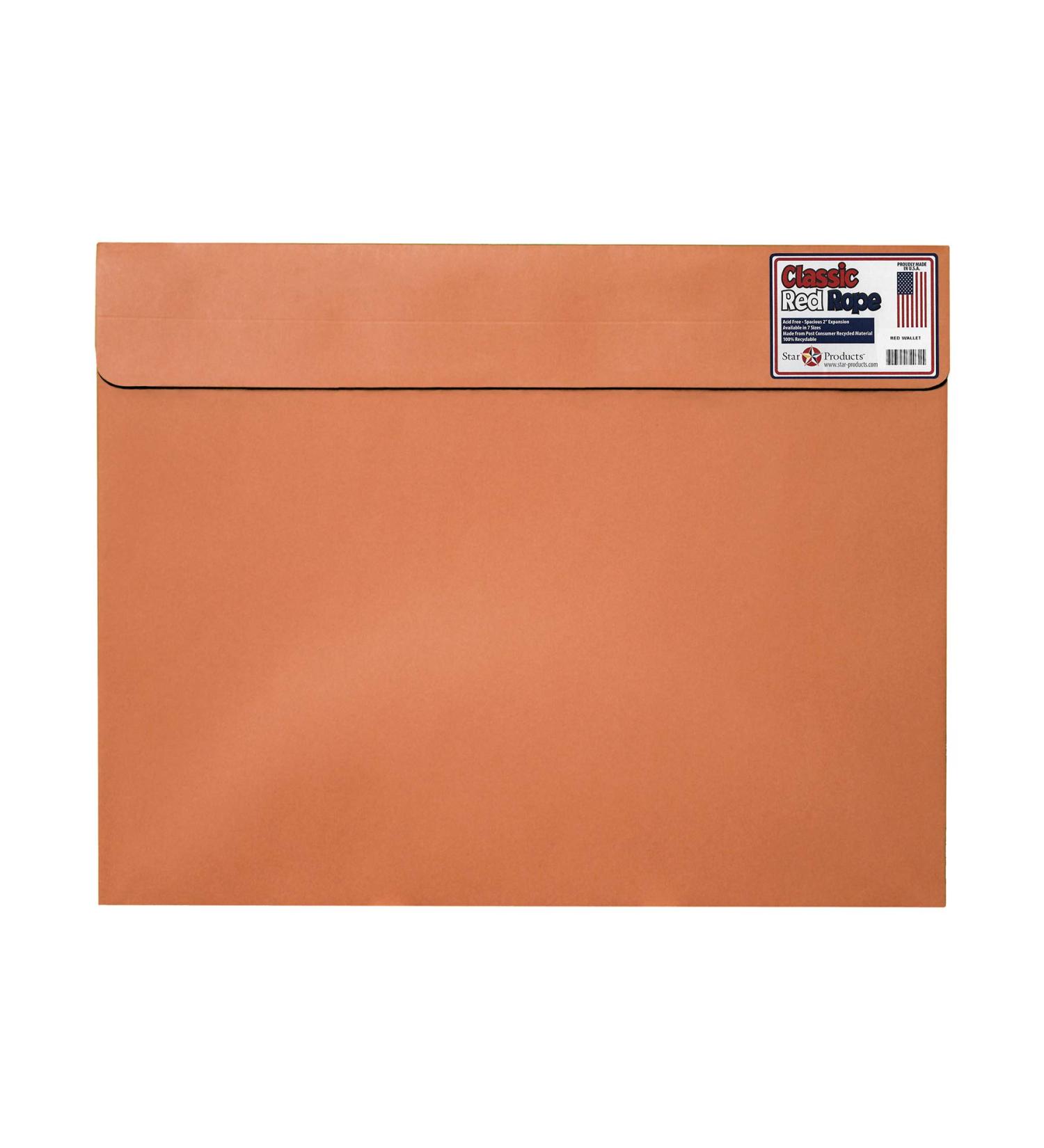 Star Products Red Fiber Envelope with Hook and Loop Closure, 22 x 17 x 2, 17" x 22"