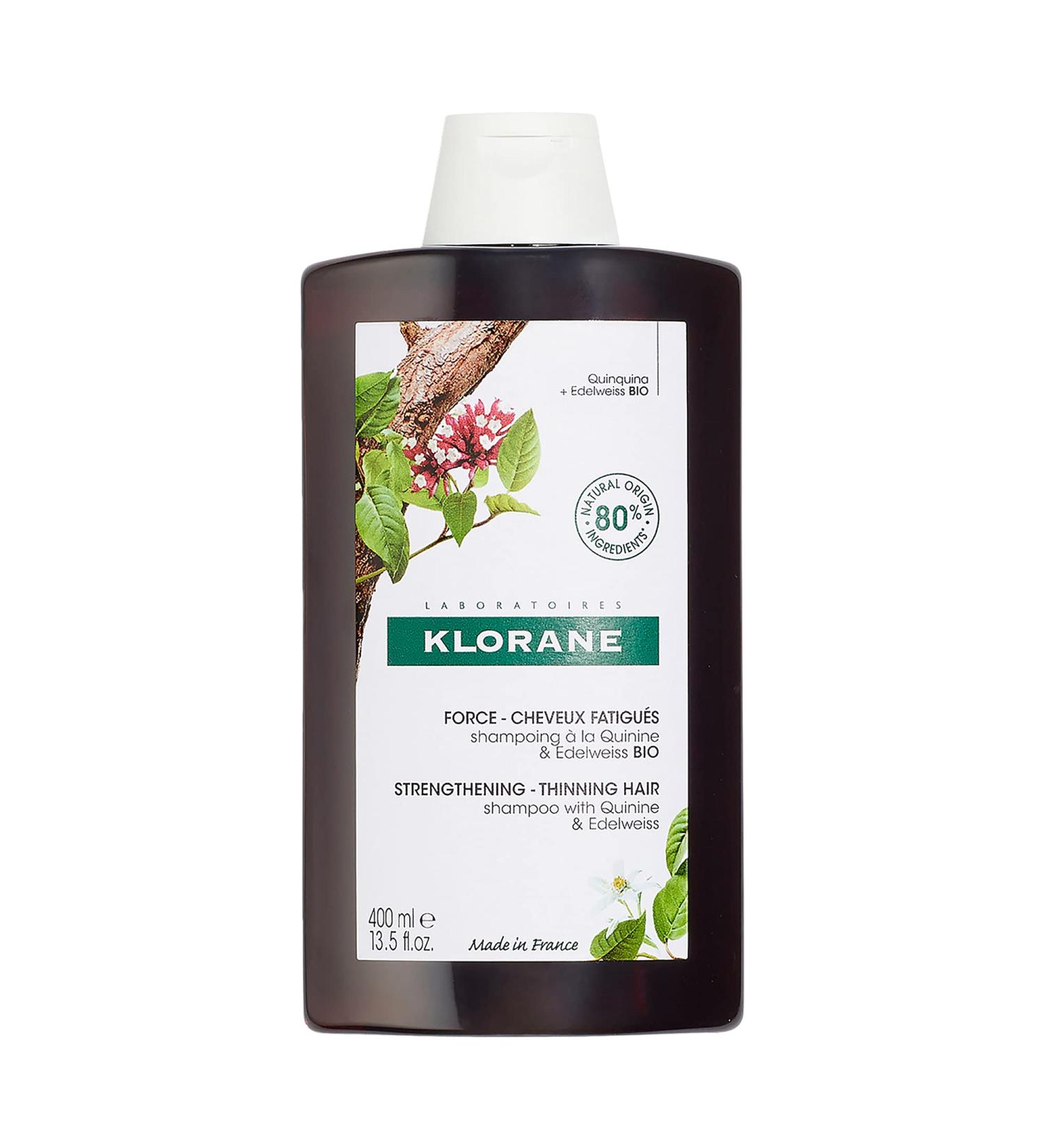 Klorane Strengthening Shampoo for Thinning Hair | Quinine & Edelweiss | Supports Thicker, Stronger Hair | Men & Women | Paraben, Silicone, Sulfate Free | 13.5 Fl Oz - Buy Online on SooperMarket.com