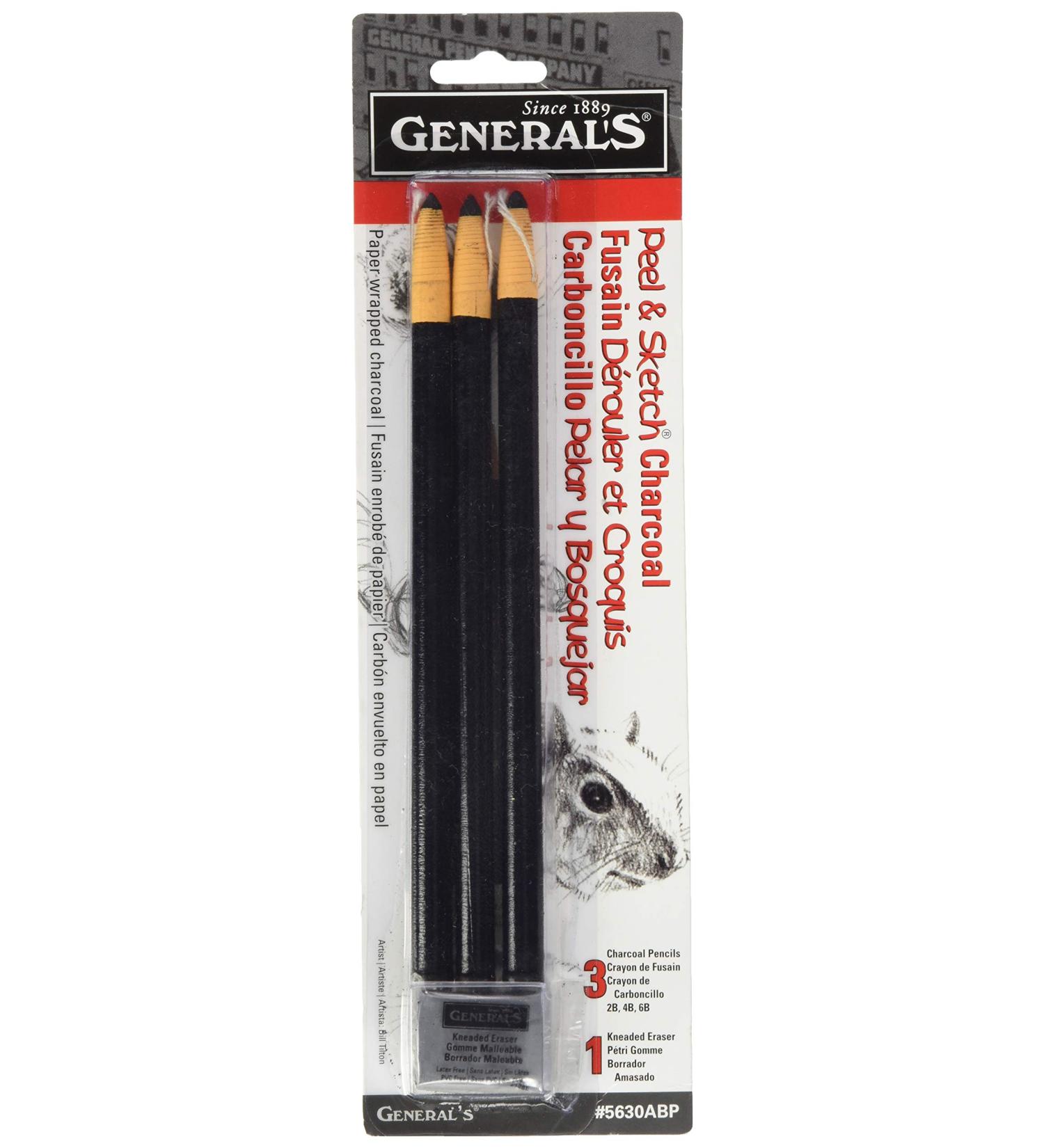 Peel & Sketch Charcoal Pencils 3/Pkg- - Buy Online on SooperMarket.com