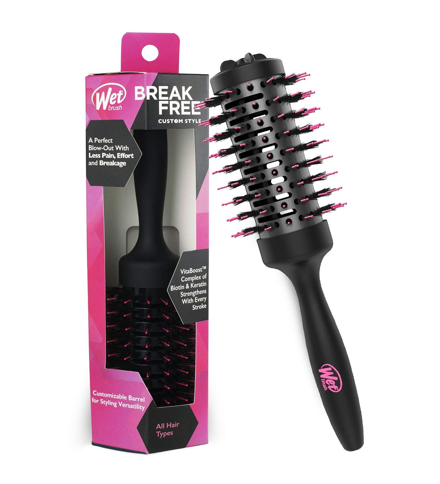 Wet Brush Custom Style Round Brush - Perfect Blow Out for All Hair Types - Less Pain, Effort & Breakage - 3-In-One Barrel- Black - 1 Count - Buy Online on SooperMarket.com