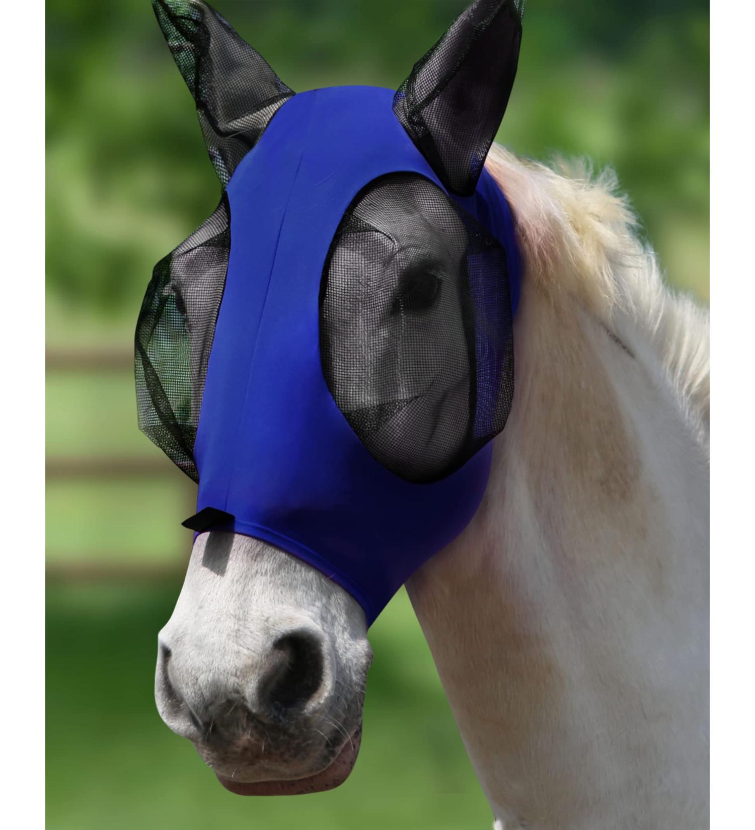 Harrison Howard Stretchable UV Protection Fly Mask - Breathable Full Visibility Eye Opening & Ventilating Earmiths - Dark Blue COB (Medium) - Buy Online on SooperMarket.com