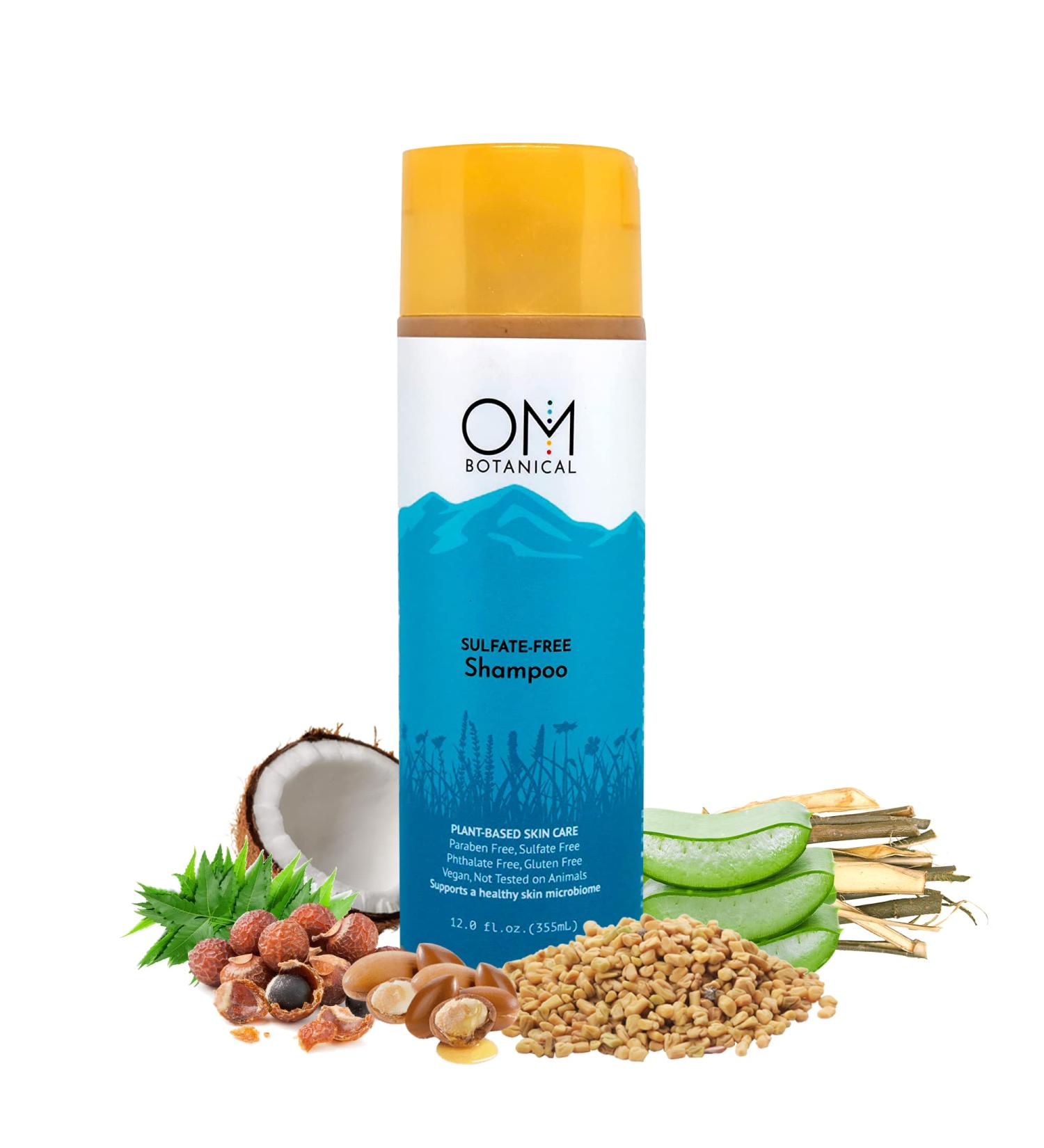 OM Botanical Sulfate-Free Peppermint Hair Shampoo | Ayurvedic Herbs for Hair Growth, Scalp Conditions | Men/Women | Works for Dyed Hair - Buy Online on SooperMarket.com