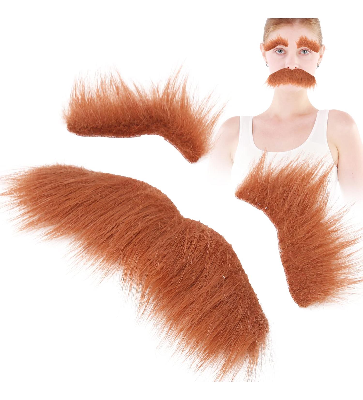 Mustaches Eyebrow Set Self Adhesive Fake Beard and Fake Eyebrow Set False Facial Hair Costume Accessory for Adults Brown - Buy Online on SooperMarket.com