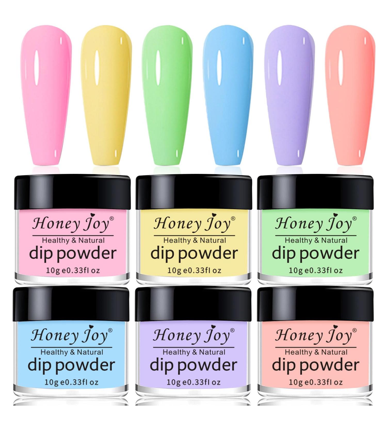 Neon Dip Powder Set - Honey Joy 6 Colors - Nail Art Manicure DIY - Salon Quality - Perfect Gift for Women - No Need for Nail Lamp - 10g/box - Buy Online on SooperMarket.com