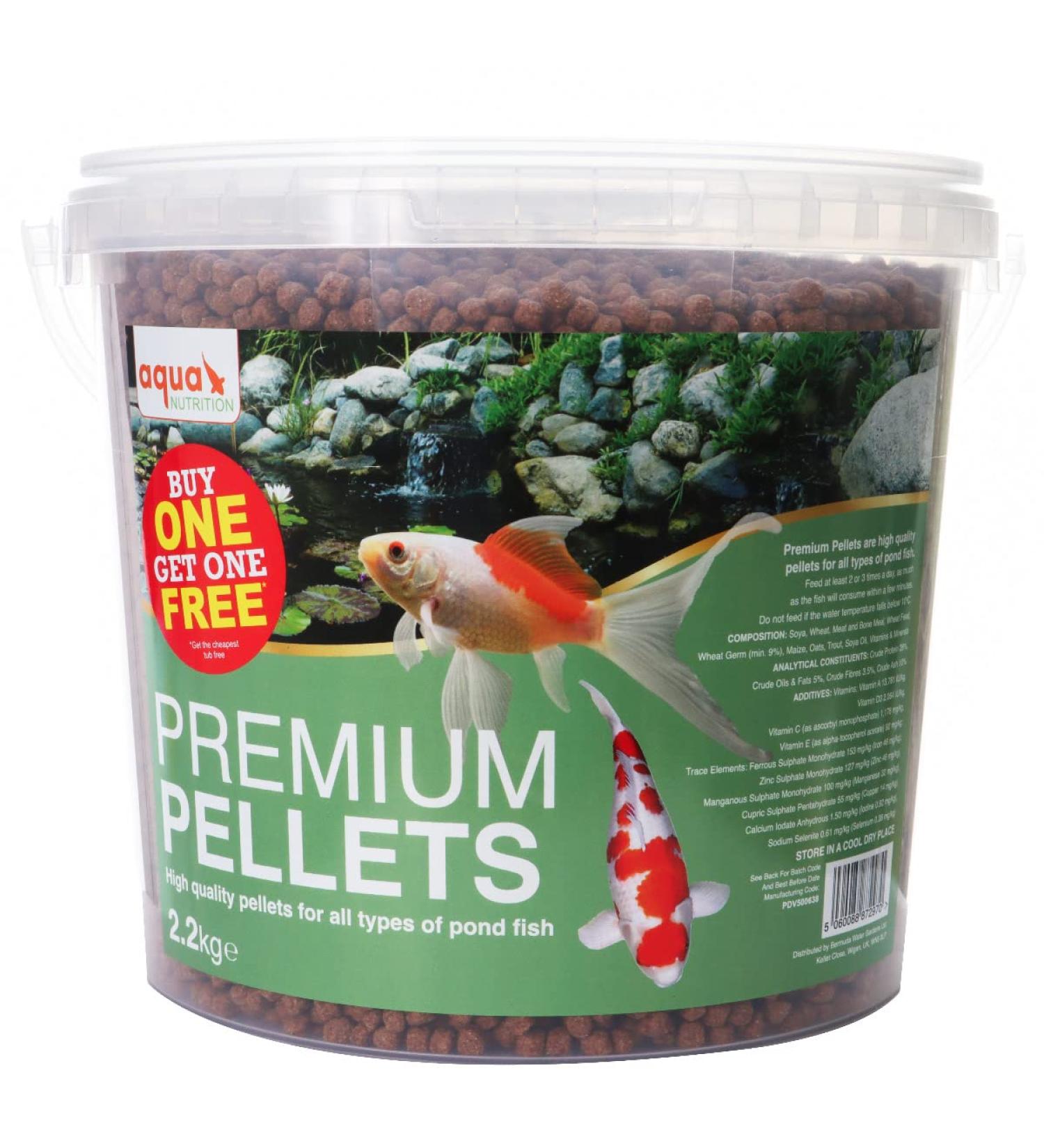 Aqua Nutrition Goldfish and Koi Pond Premium Pellet Food (2200g) BOGOF - Premium Complete Feed for All Pond Fish 5.6L - Buy Online on SooperMarket.com