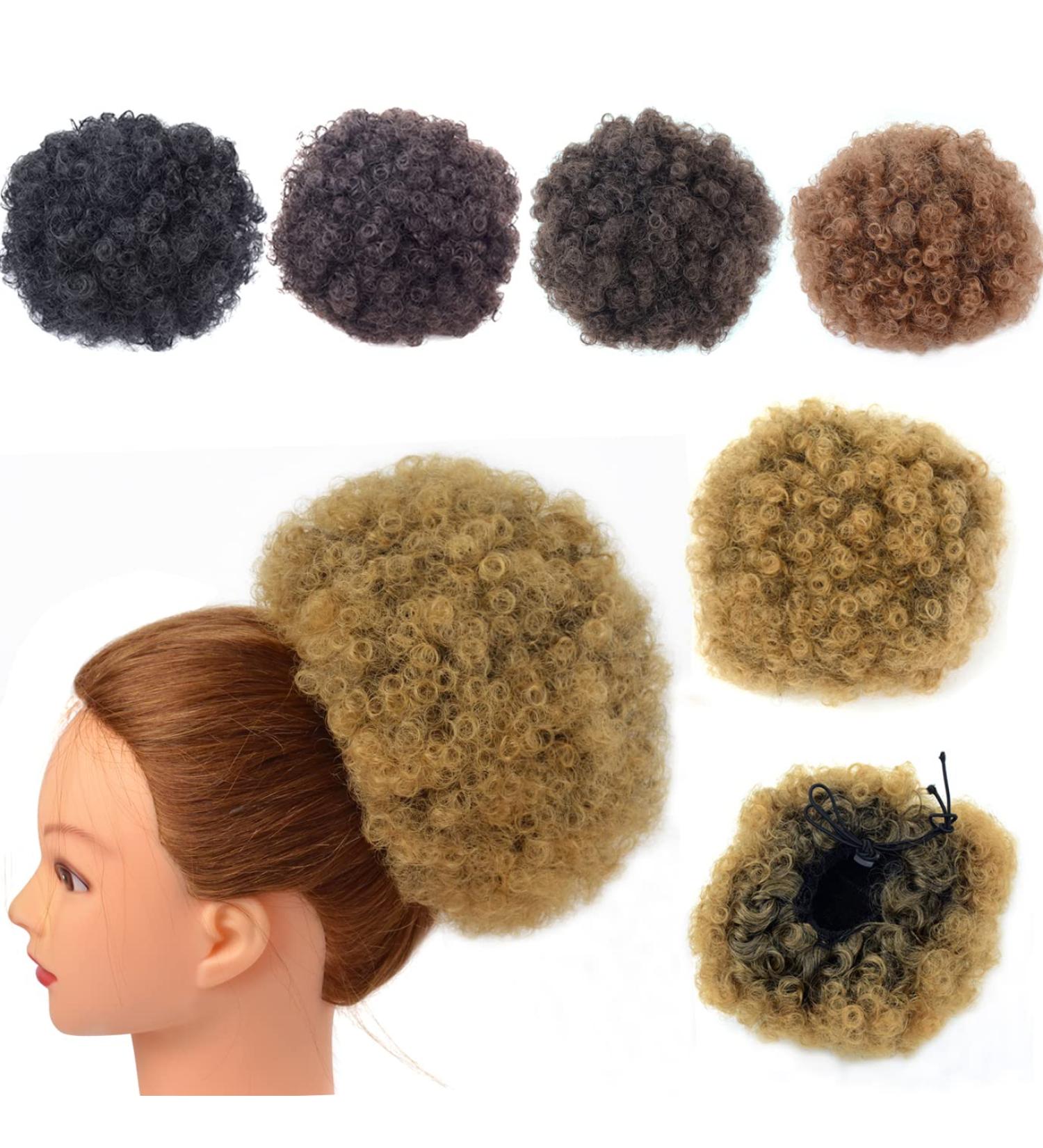 Short Afro Puff Drawstring Ponytail Extension - Kinky Curly Clip-In Hairpiece for Women (Large T1B/27#) - Buy Online on SooperMarket.com