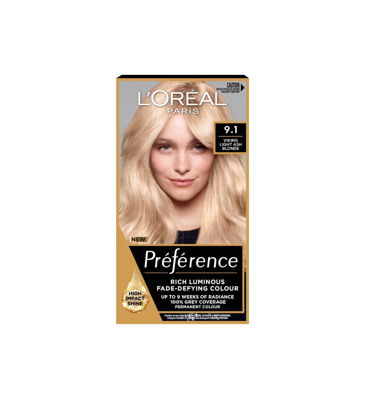 L'Oreal Paris Preference 9.1 Oslo Long Lasting Luminous Hair Dye - Permanent Colour - Buy Online on SooperMarket.com