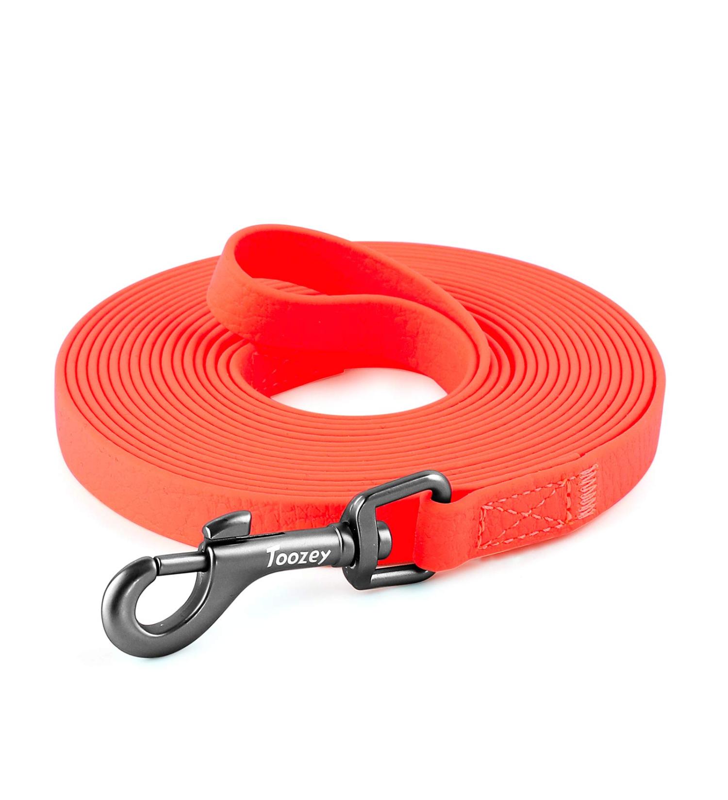 Toozey Dog Drag Line - 3m to 20m Waterproof Training Leash for Large & Small Dogs | Durable Neon Orange with Hand Loop & Mains Bag - Buy Online on SooperMarket.com