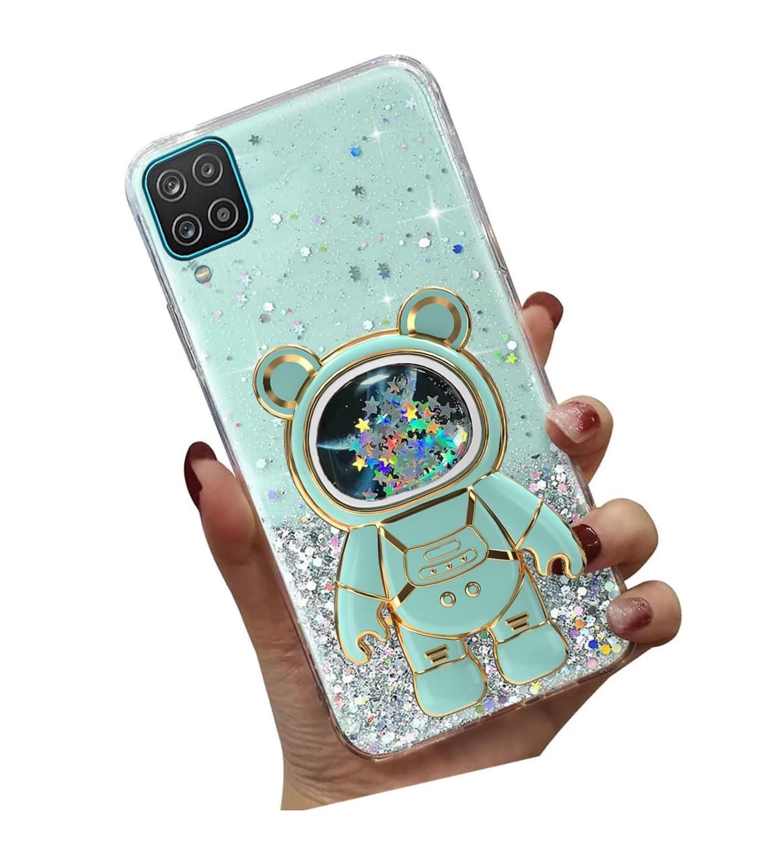 Buy Tivenfezk Nadoli Glitter Astronaut Stand Shell Case for Samsung Galaxy A12 4G/5G - Soft Silicone B r Design Hidden Stand Green Color - Buy Online on SooperMarket.com