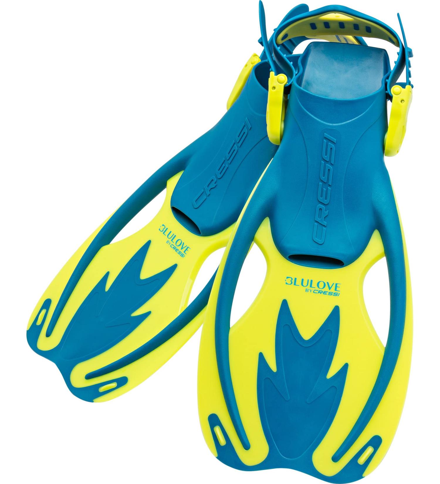 Cressi Kids Rock Fins S/M for Snorkeling, Swimming, Boogie Boarding - US Youth 1/3 | EU 32/34 - Blue/Yellow - Buy Online on SooperMarket.com